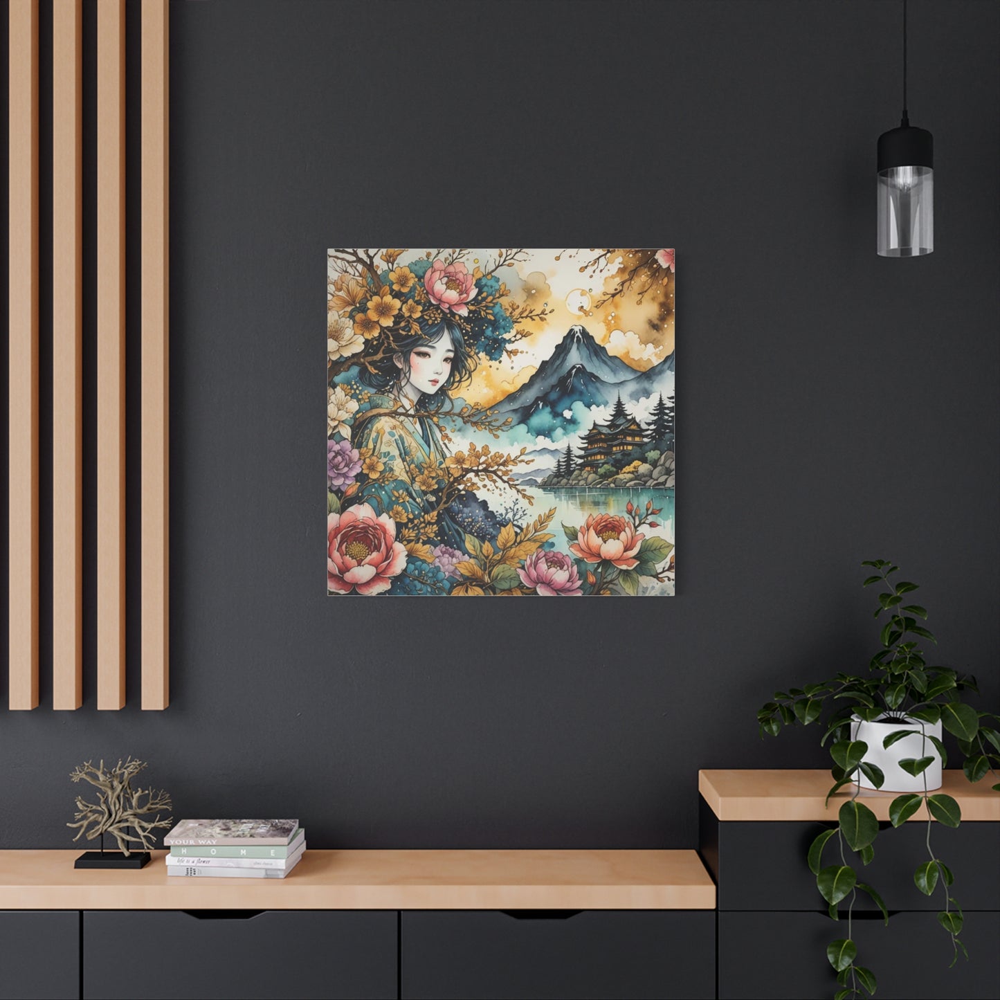 Lady in the Woods Asian Abstract Art