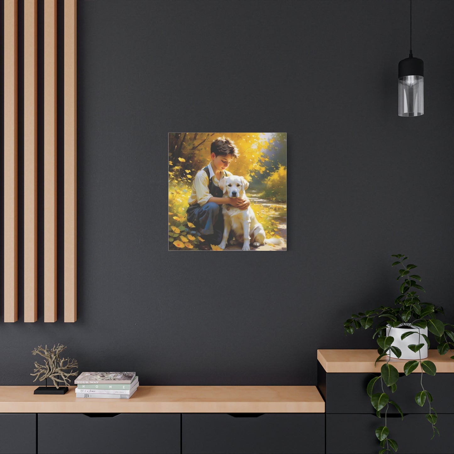 A Boy and His Labrador Retriever Puppy Art