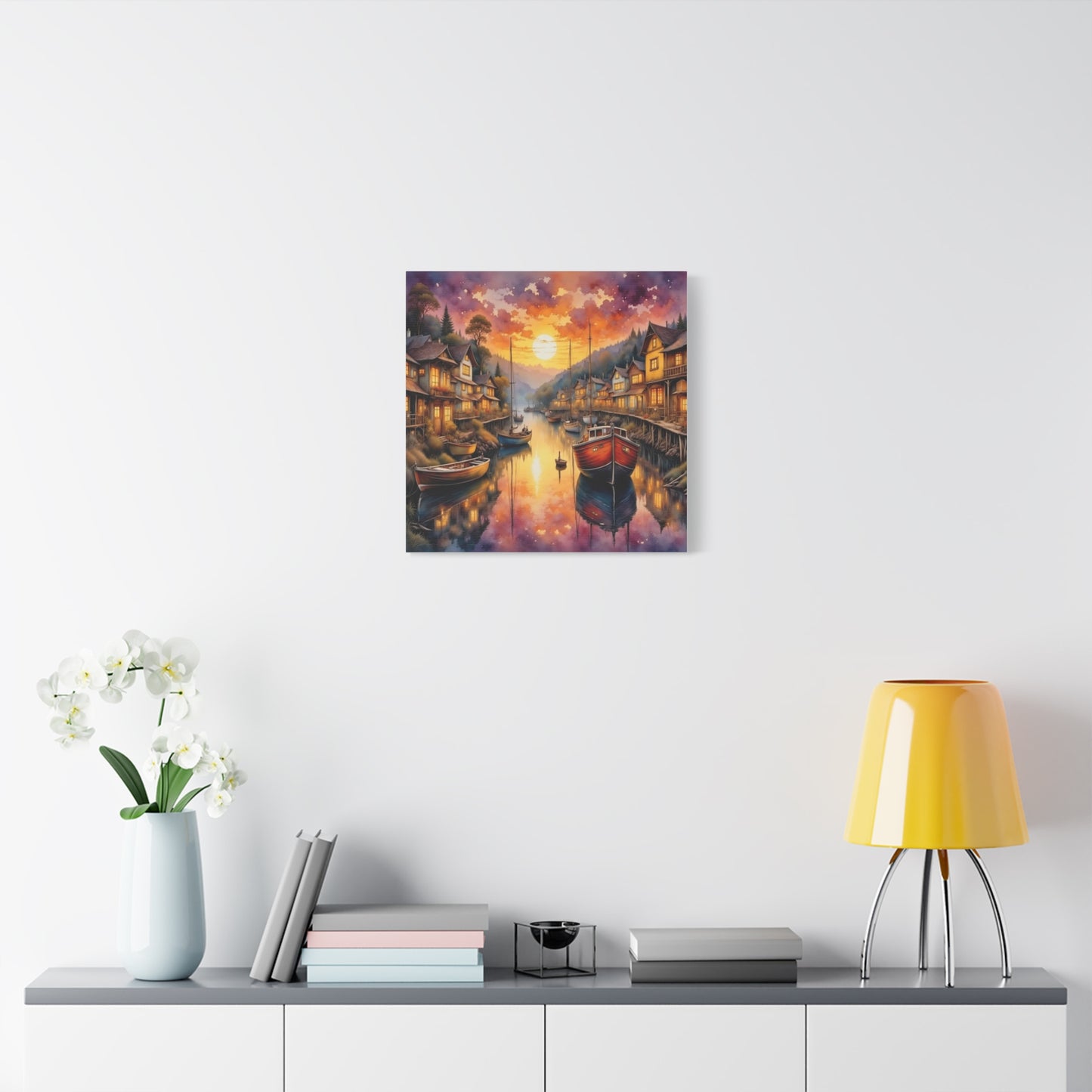Twilight in the Harbor Abstract Art