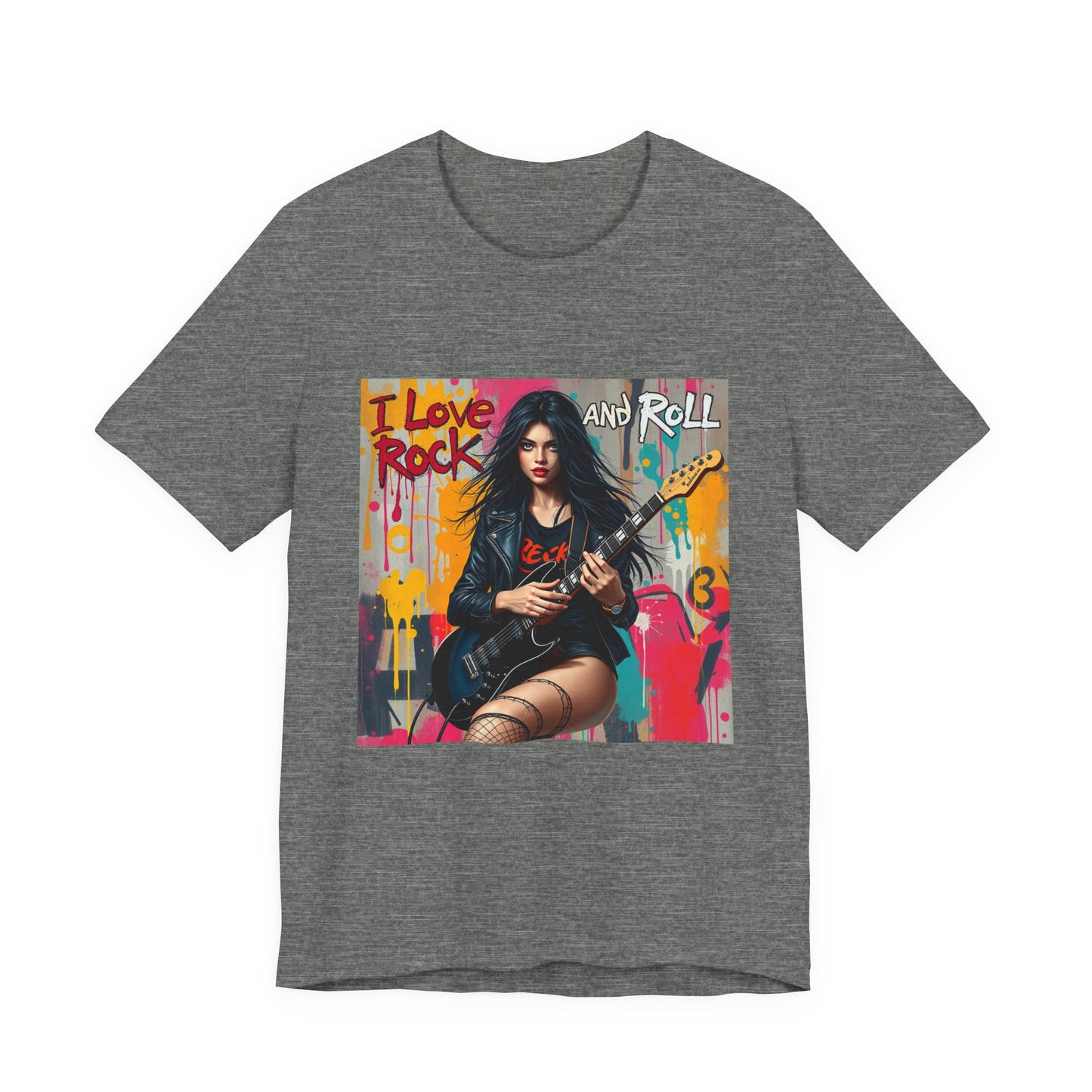 I Love Rock and Roll Abstract T-Shirt 1