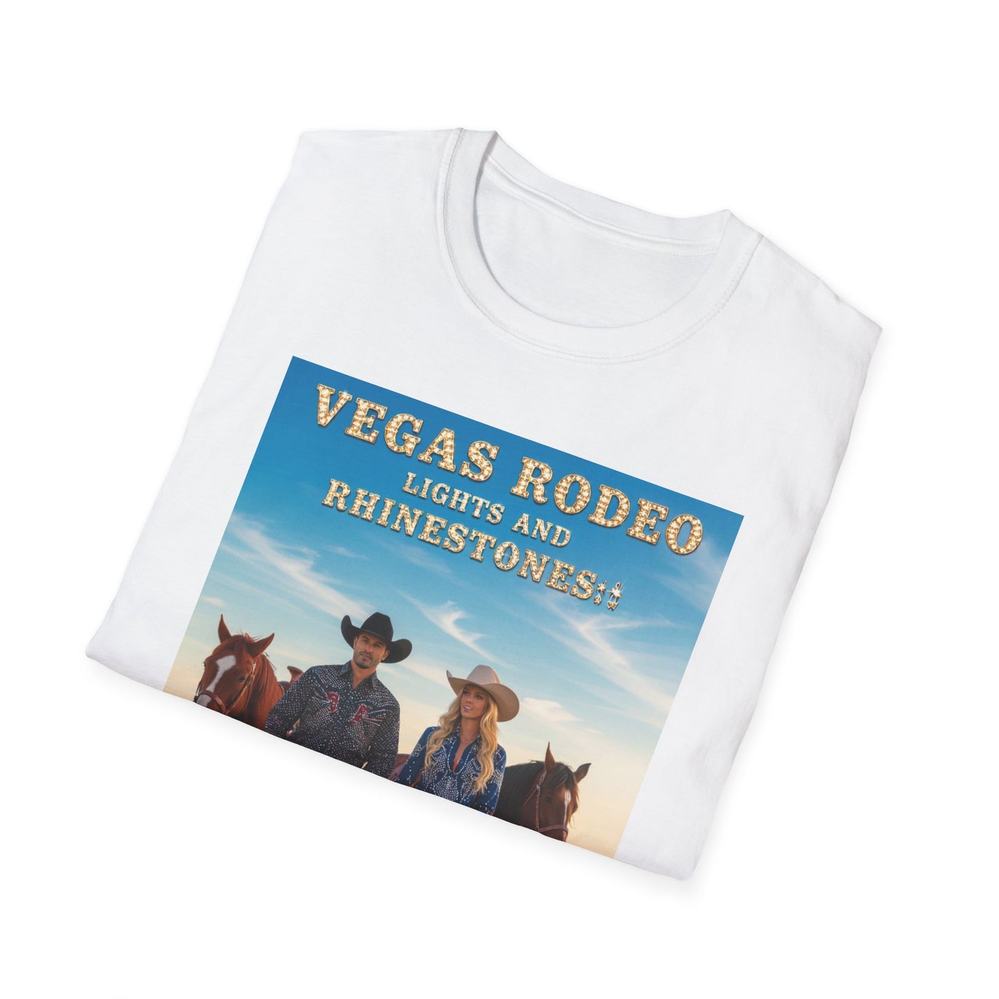 Vegas Rodeo Lights and Rhinestones Western Boho, Unisex T-Shirt,