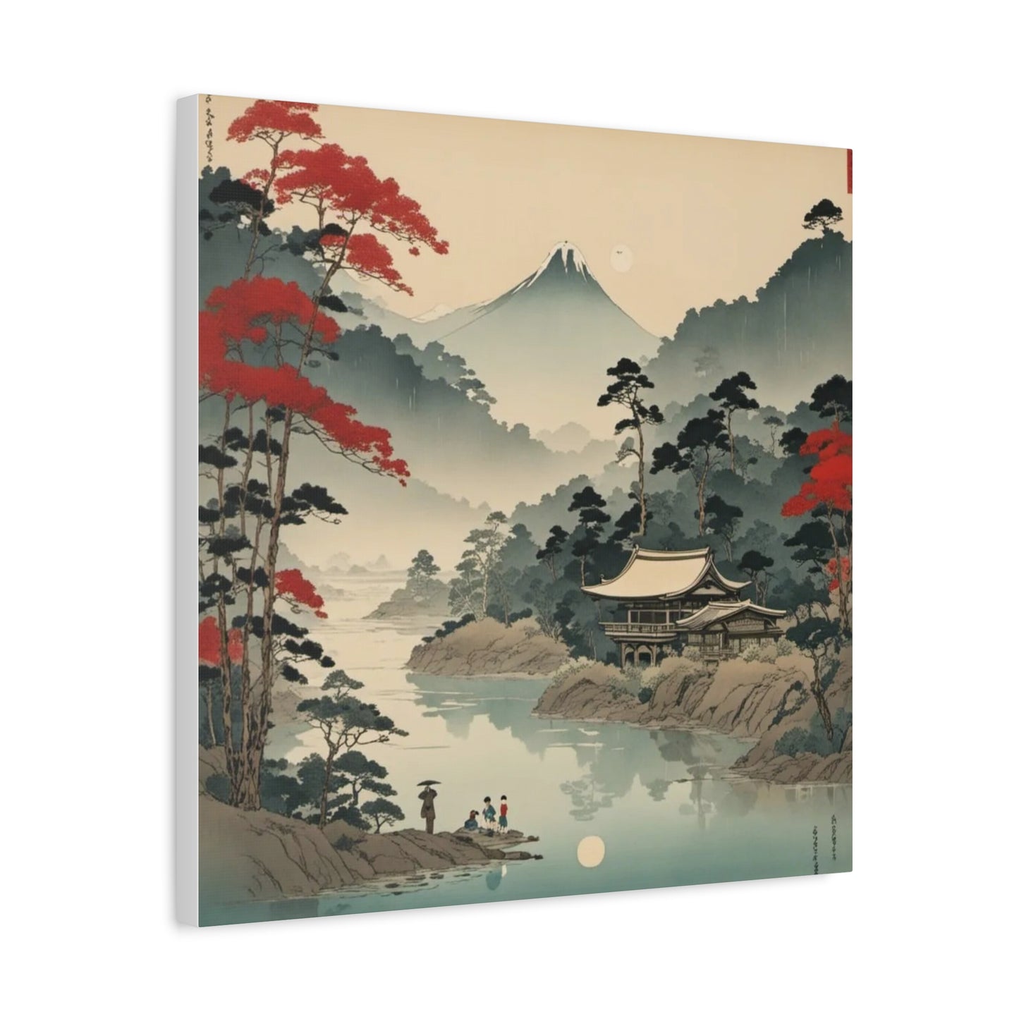 Home by the Lake Asian Abstract Art