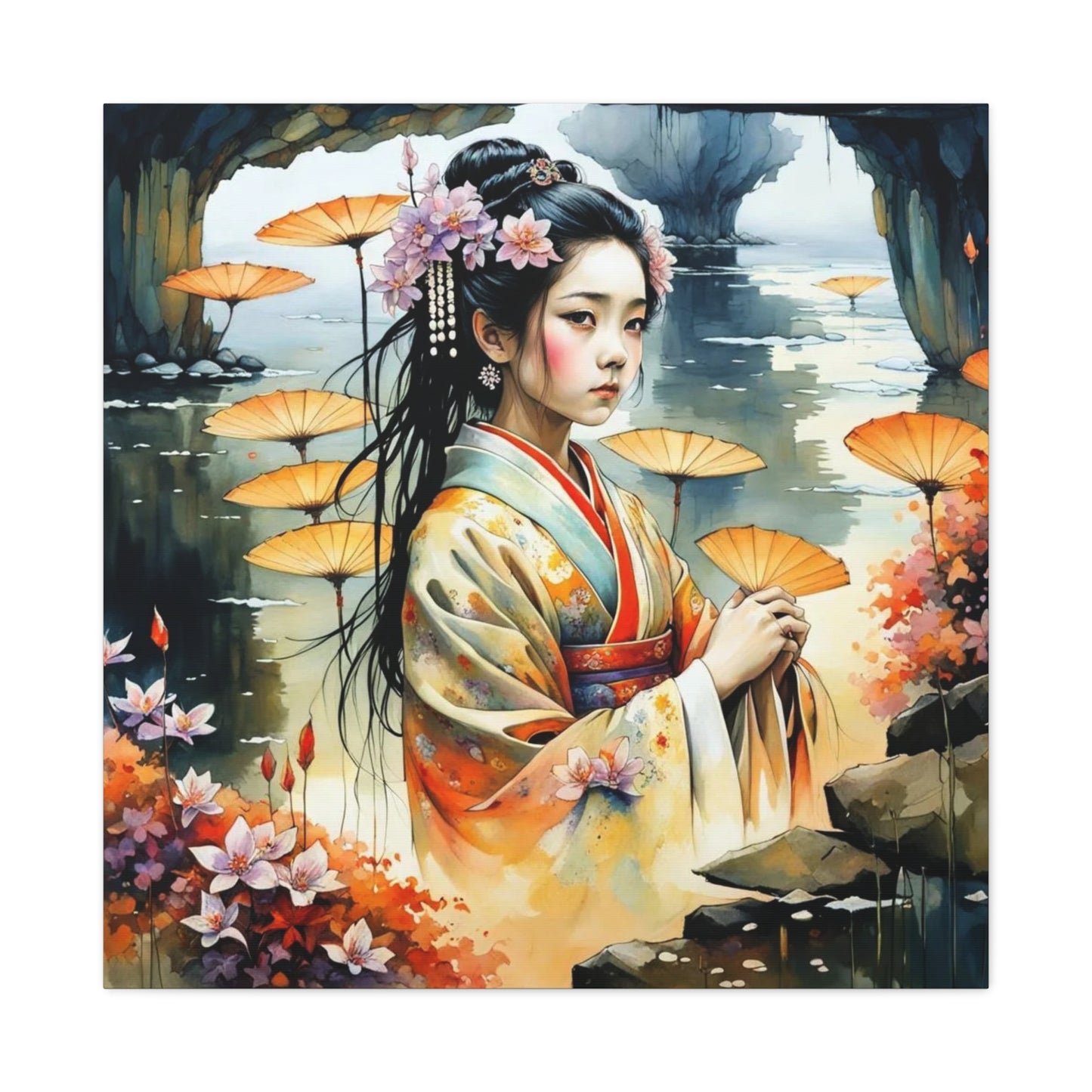 Beautiful Woman Asian Abstract Art