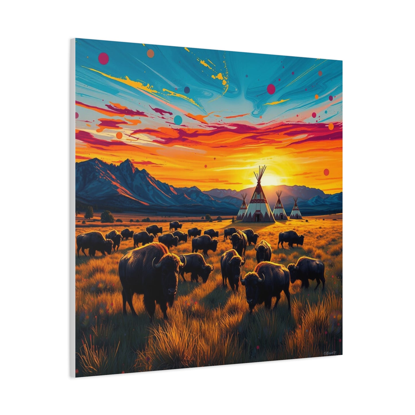 Canvas Print -Where the Buffalo Roam Wall Art