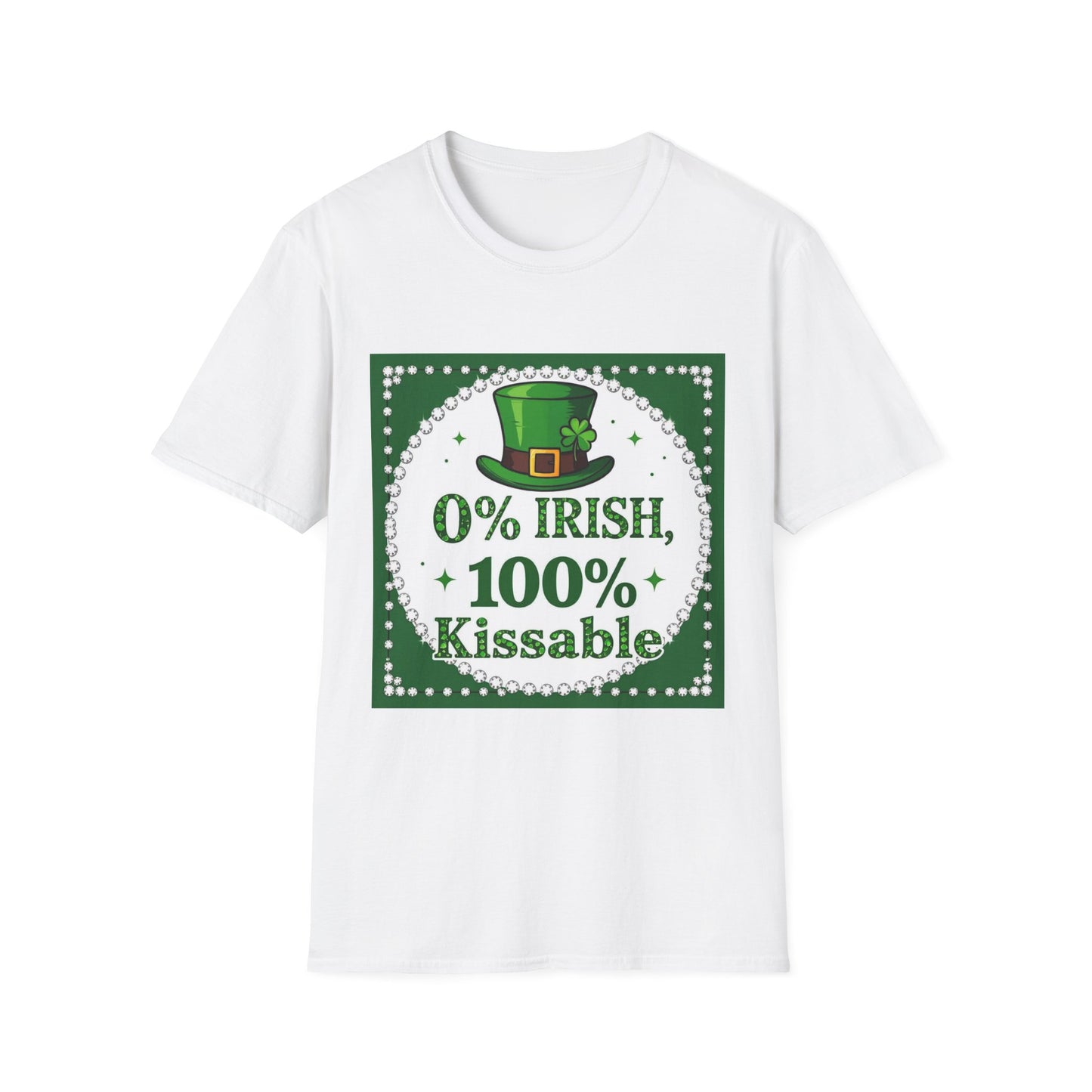 0% Irish 100% Kissable... Saint Patty's Day Funny T-Shirt — St. Patrick's Day Humor Tee