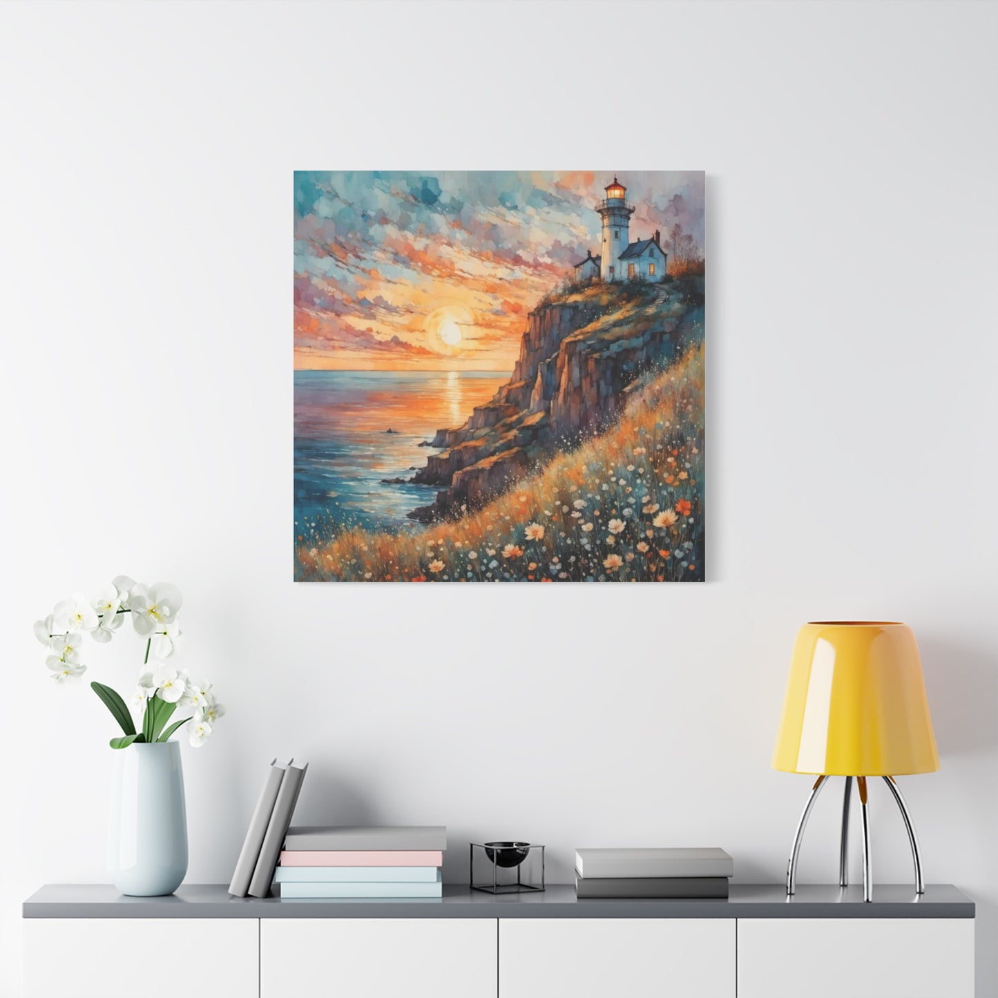 Lighthouse on the Cliff Abstract Art