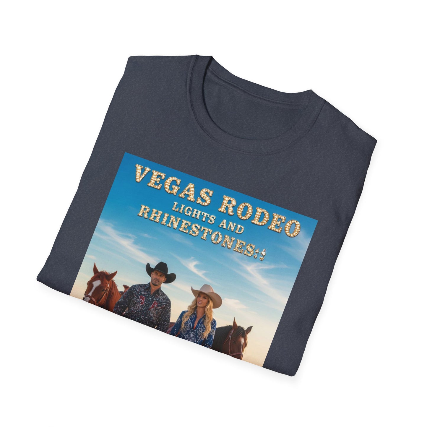 Vegas Rodeo Lights and Rhinestones Western Boho, Unisex T-Shirt,