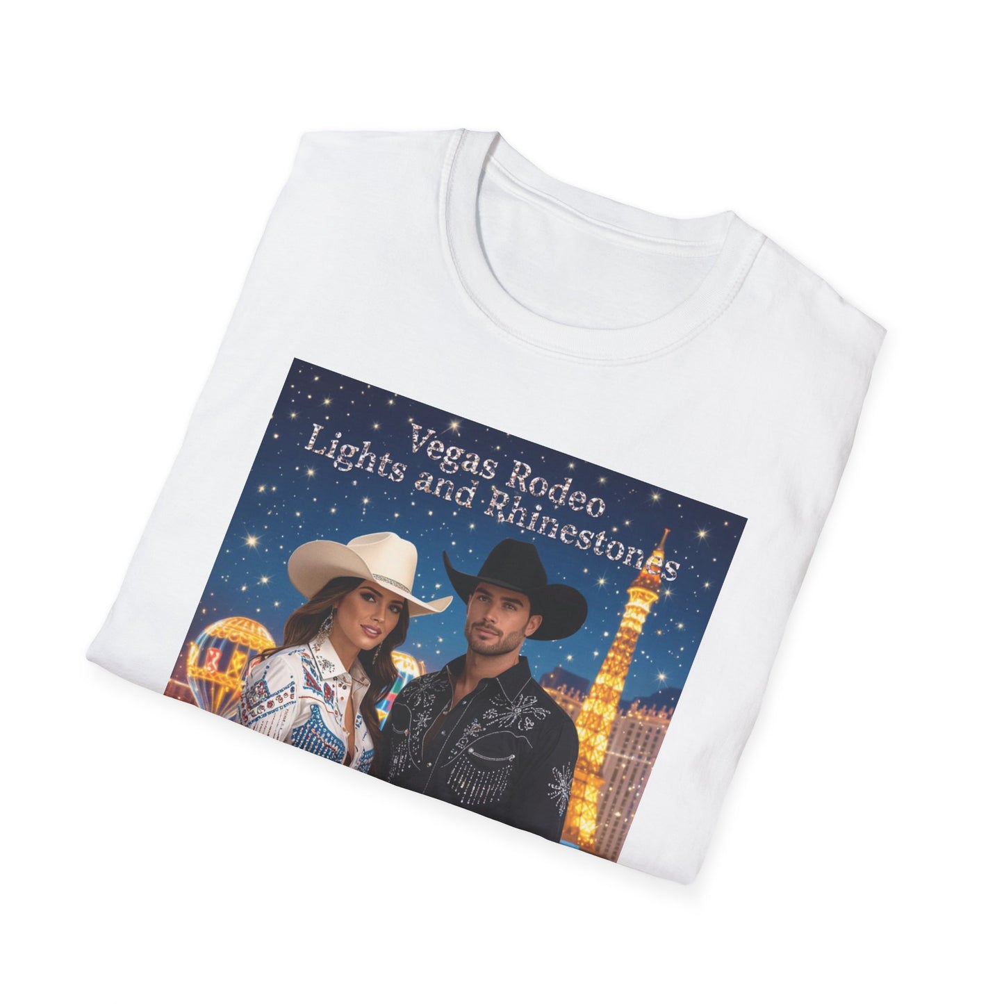 Vegas Rodeo Lights and Rhinestones Western Boho, Unisex T-Shirt,