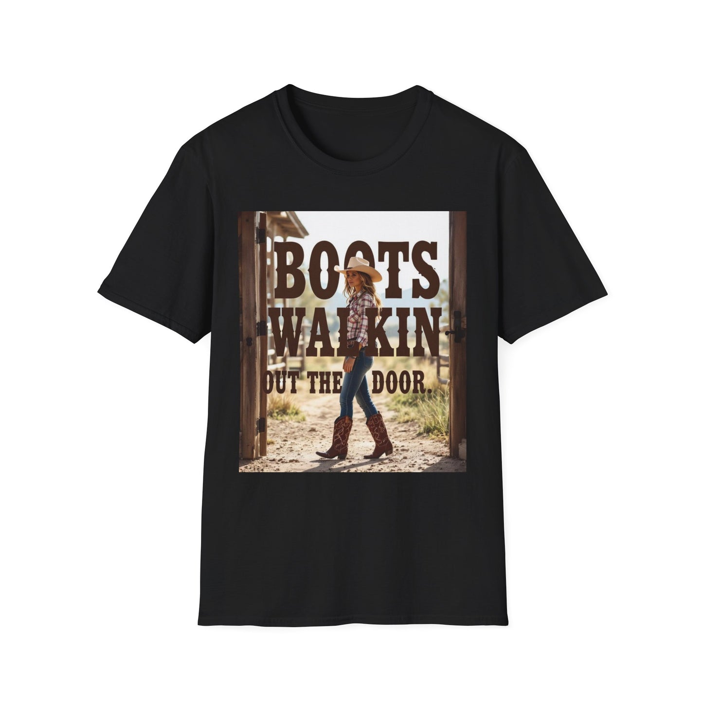 Boots Walkin Out the Door Western Boho, Unisex T-Shirt,