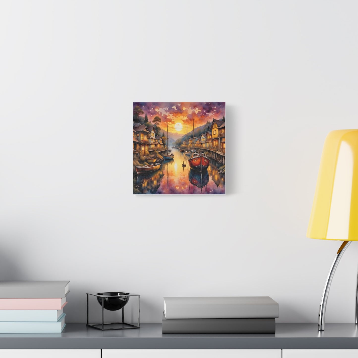 Twilight in the Harbor Abstract Art