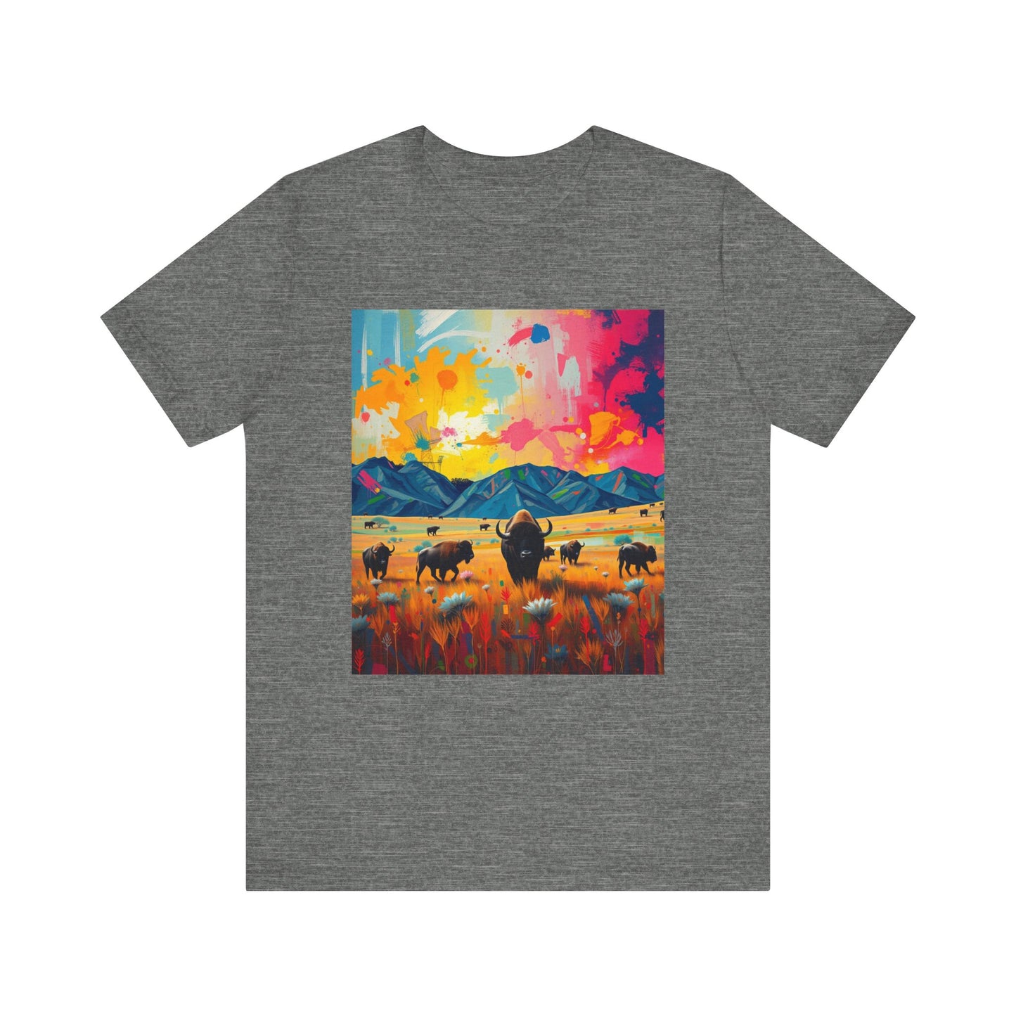 Southwest Abstract Buffalo Tee Shirt 1