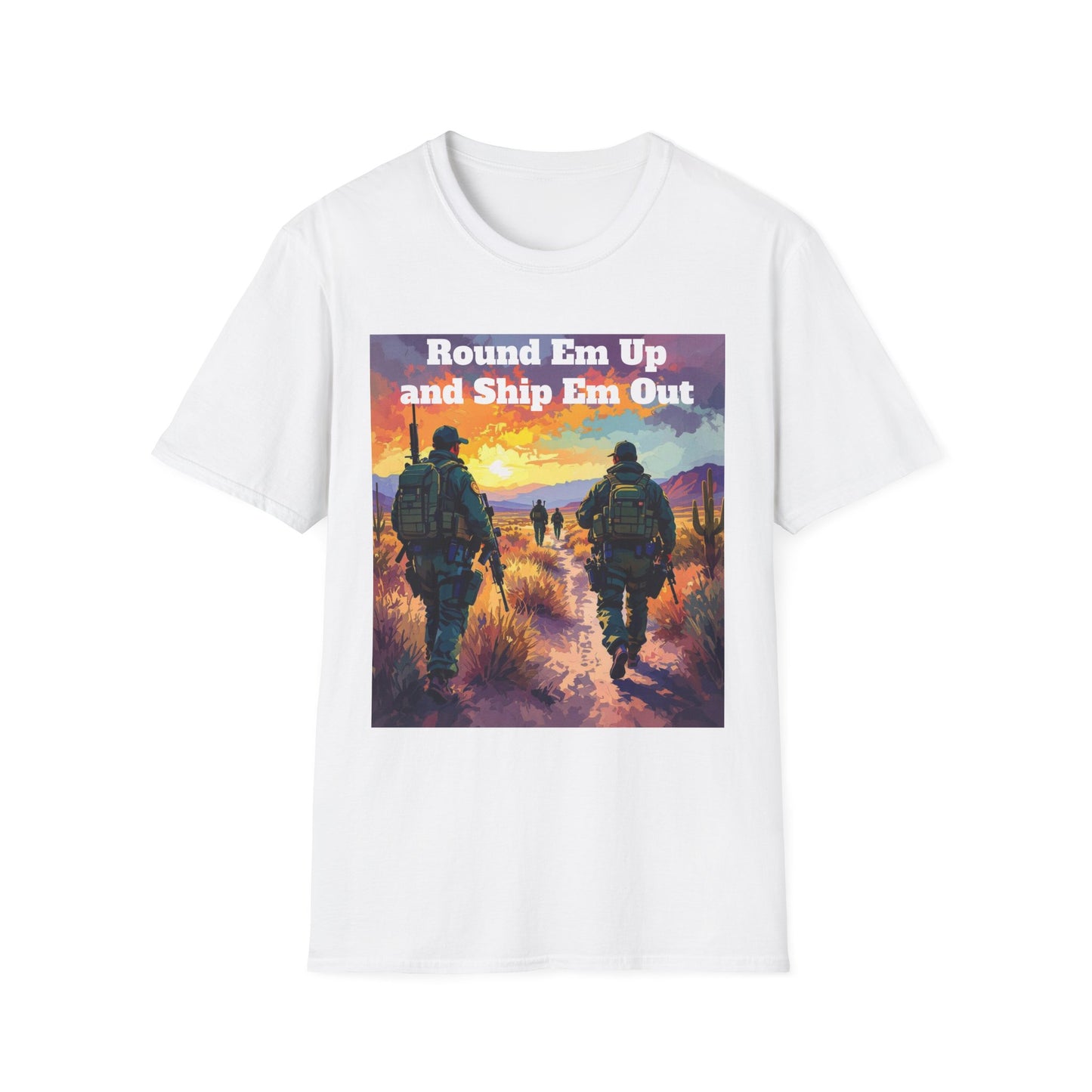 Round Em Up and Ship Em Out Western Boho, Unisex T-Shirt,