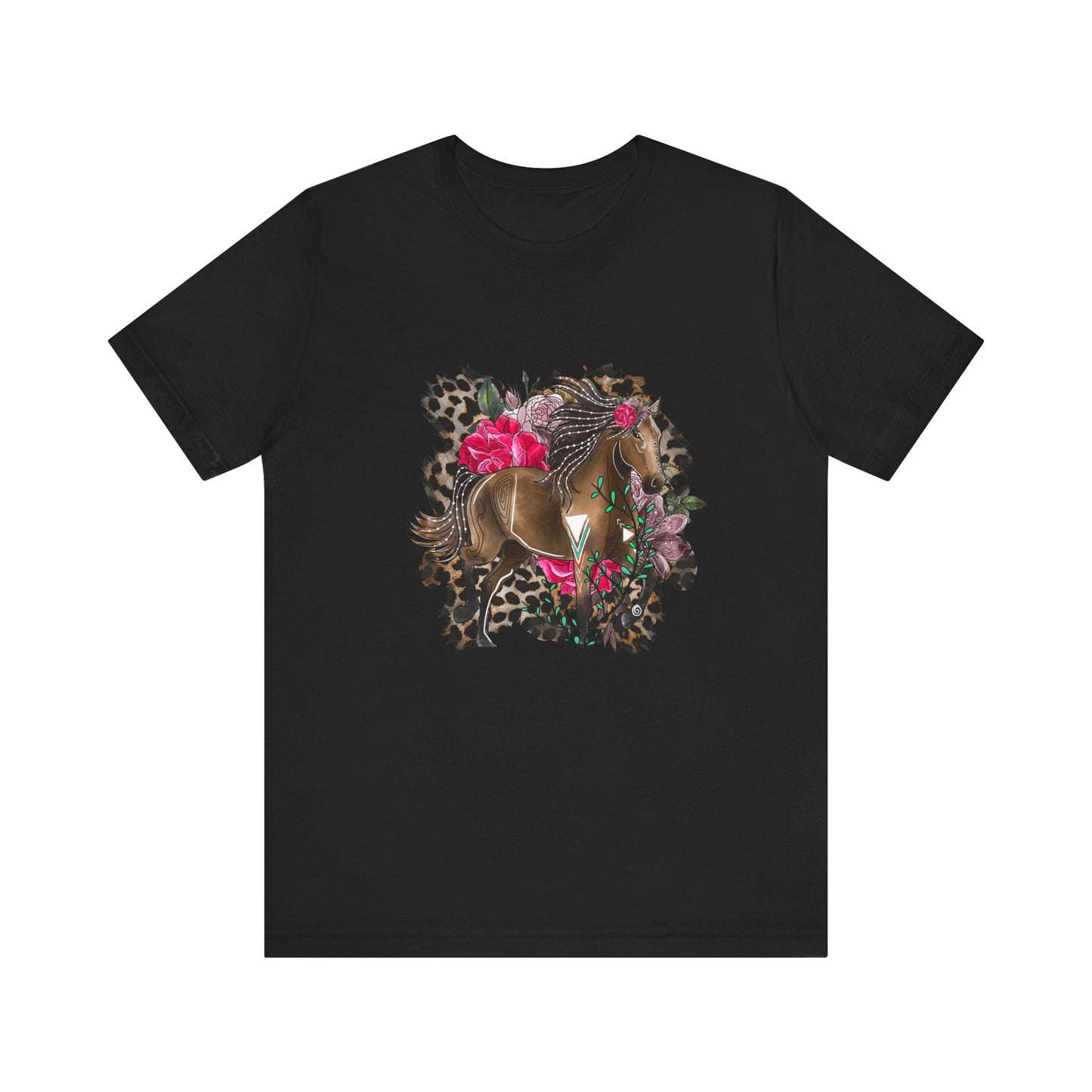 Leopard and Flower Horse T-Shirt