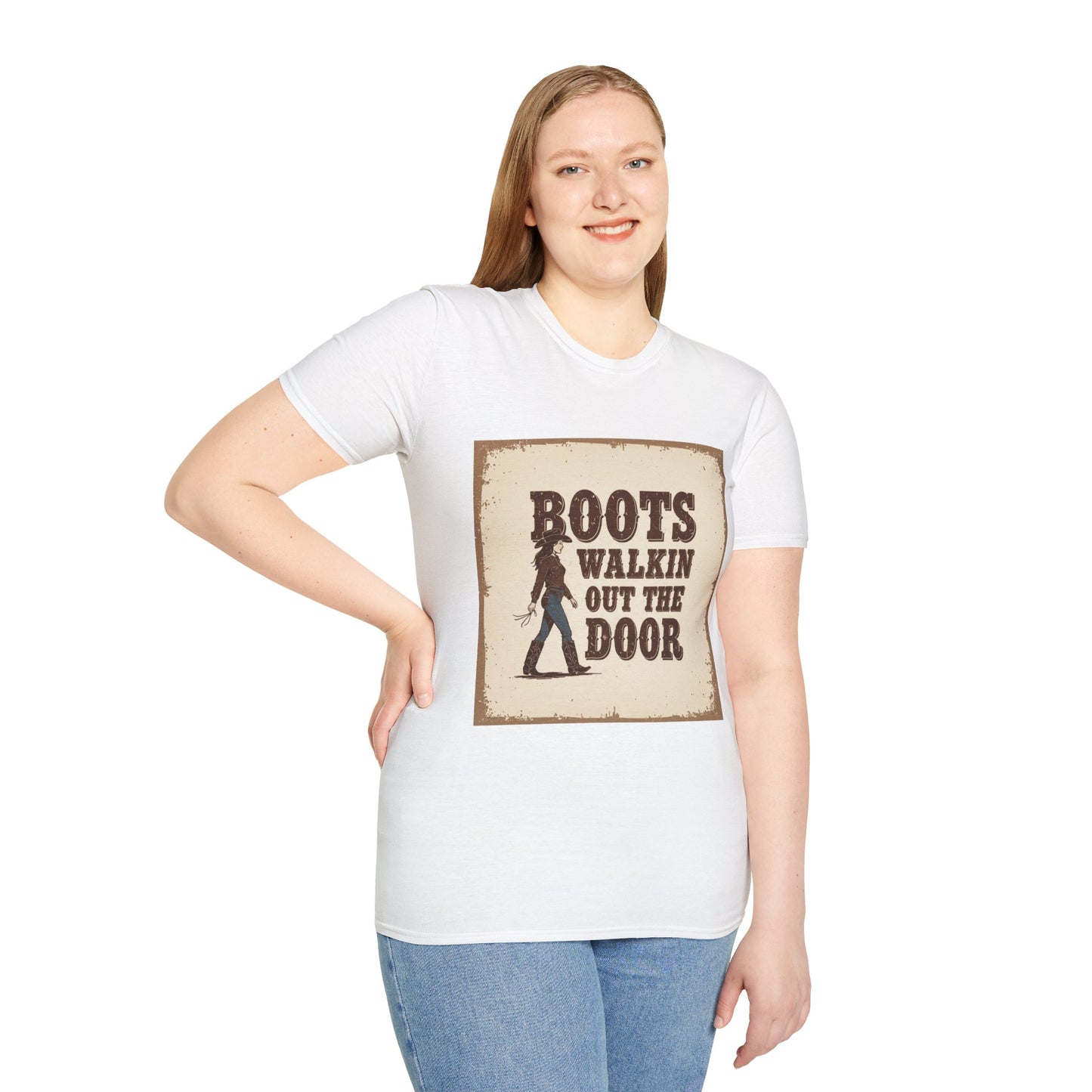 Boots Walkin Out the Door Western Boho, Unisex T-Shirt,