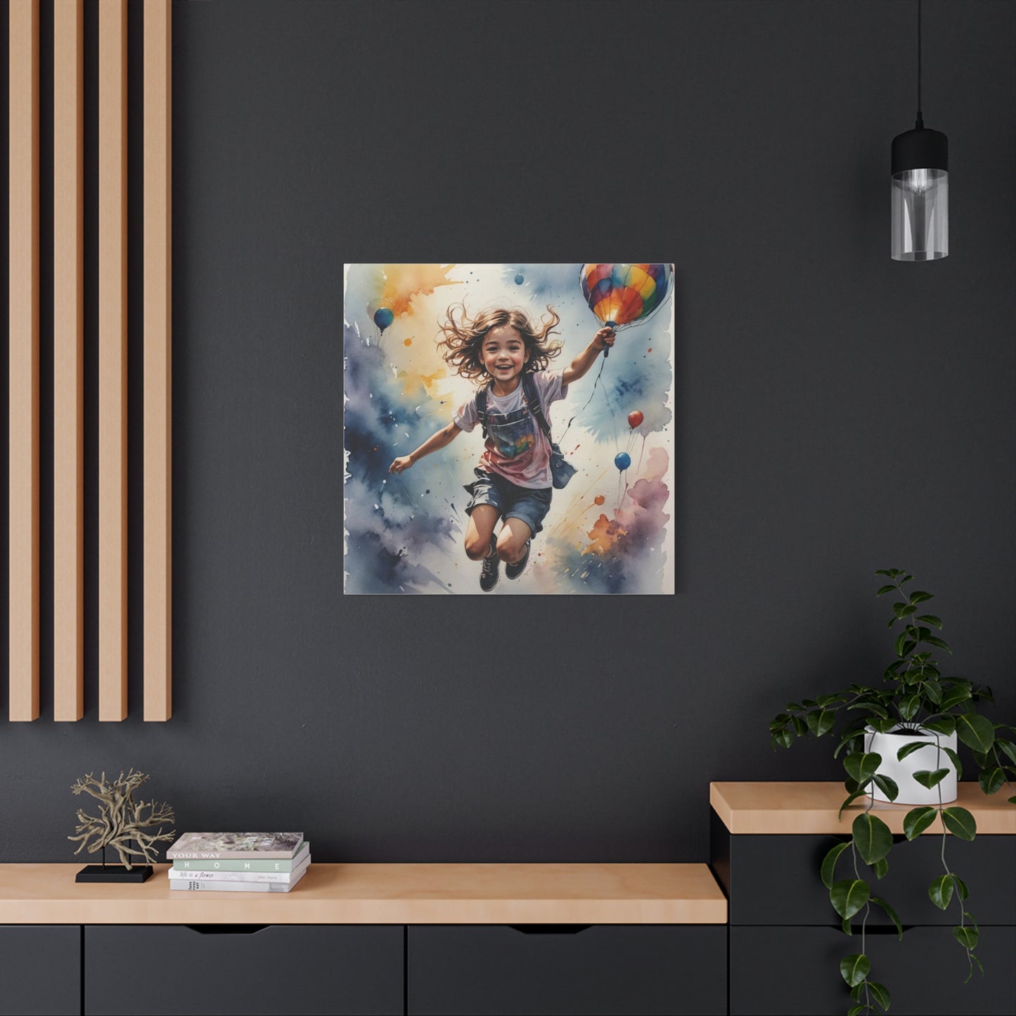Little Boy with a Balloon Canvas Art - Children's Room Art