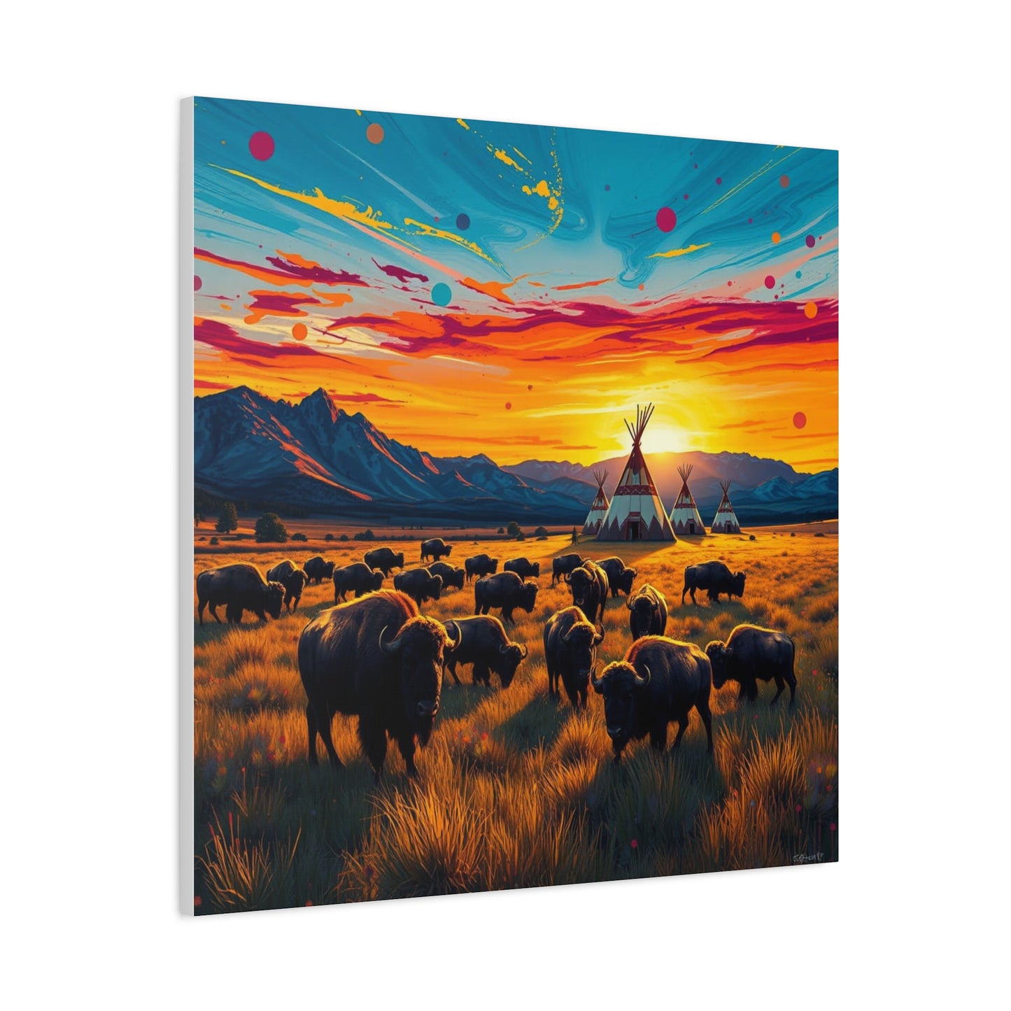 Canvas Print -Where the Buffalo Roam Wall Art