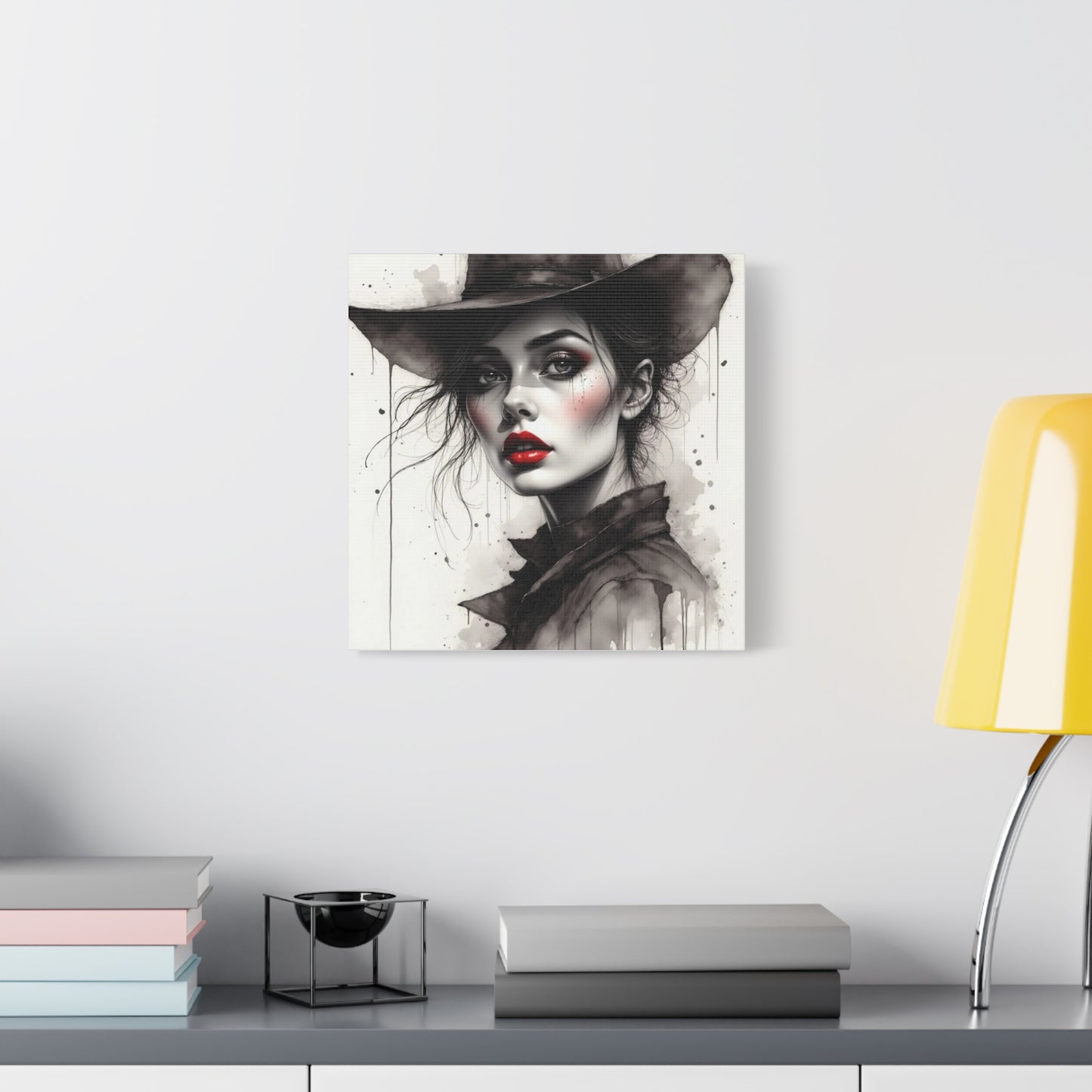 Beautiful Brunett in a Hat Abstract Art