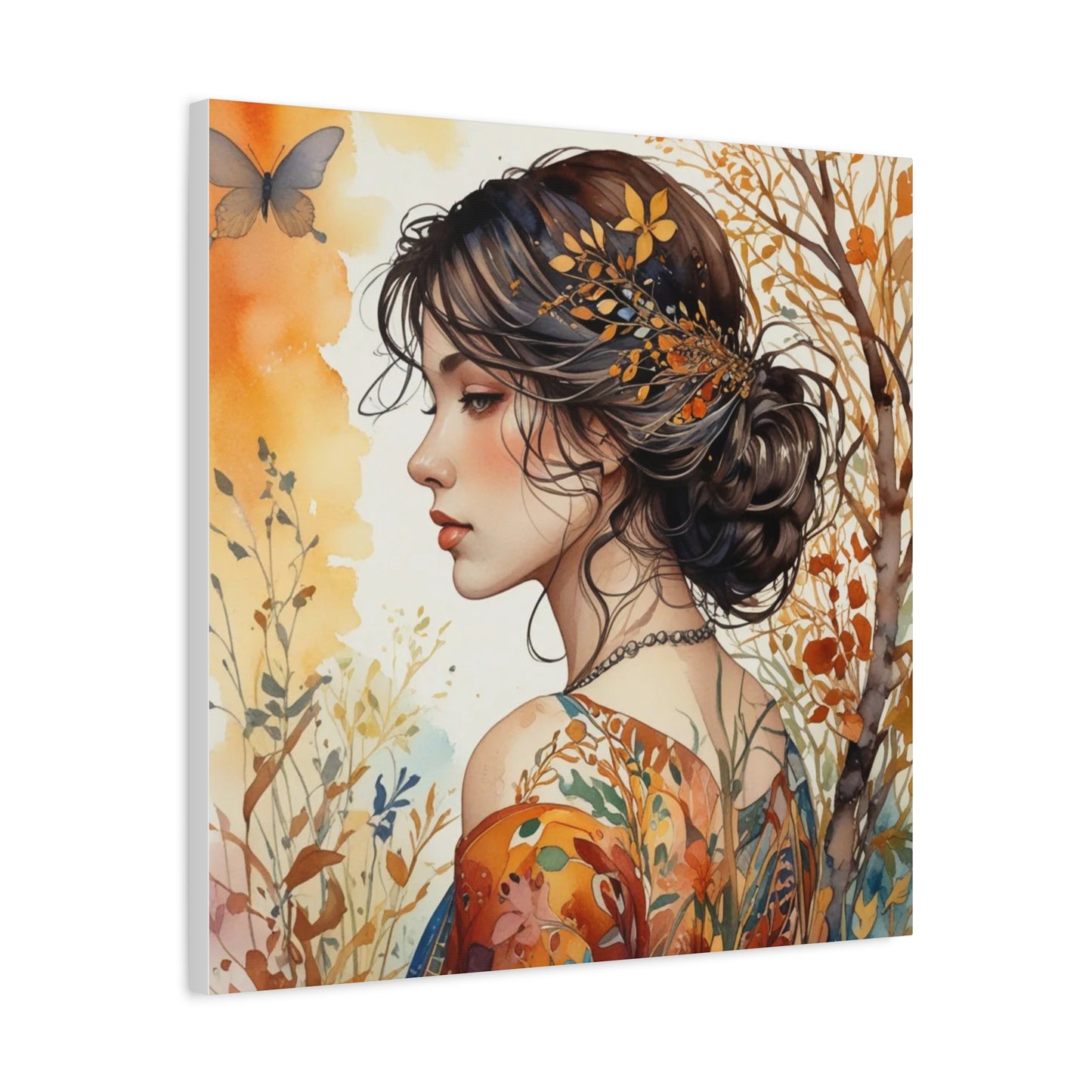 Girl with Leaves in Her Hair Abstract Art