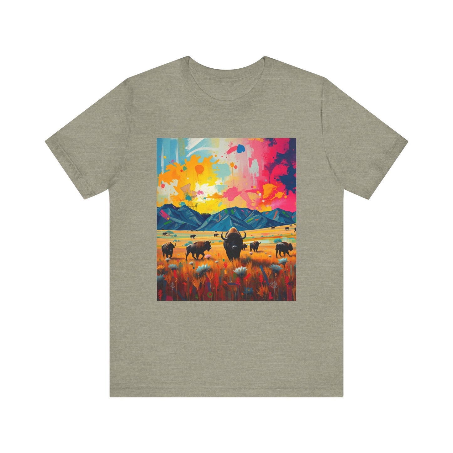 Southwest Abstract Buffalo Tee Shirt 1
