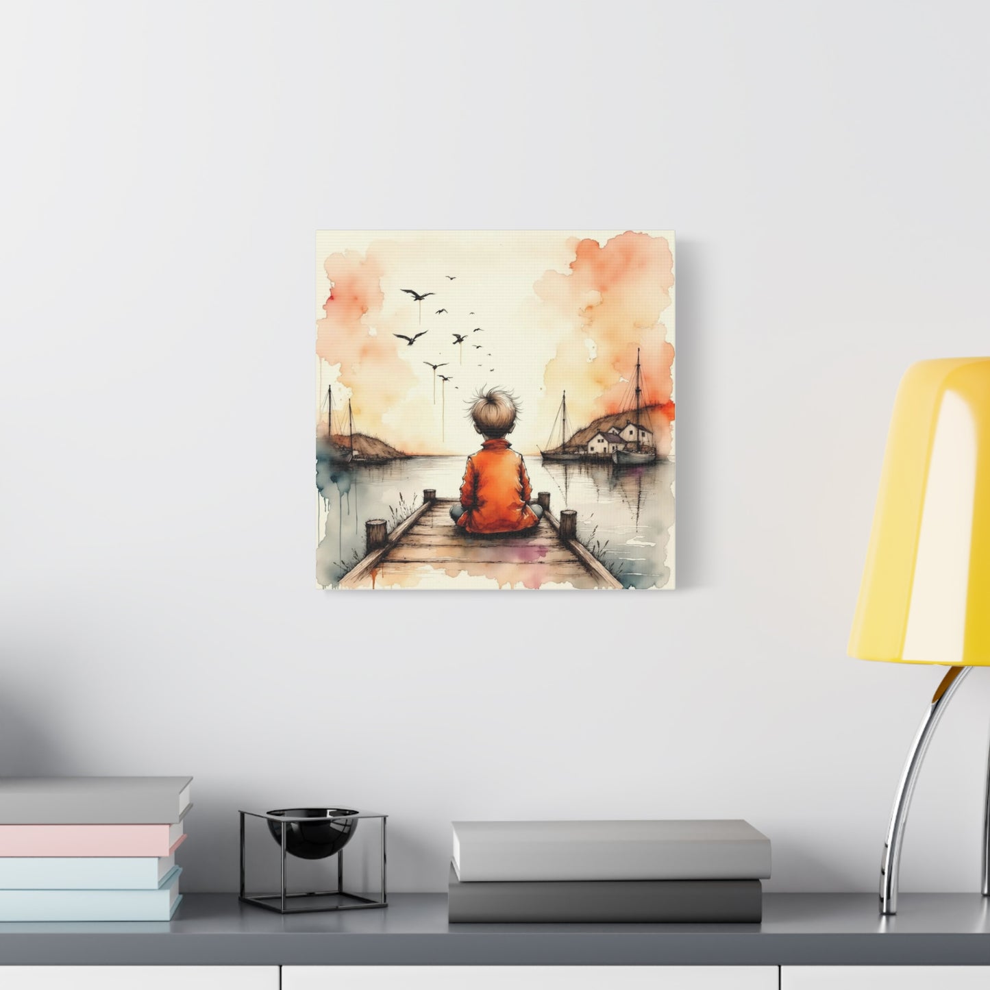 Little Boy on the Dock Abstract Art