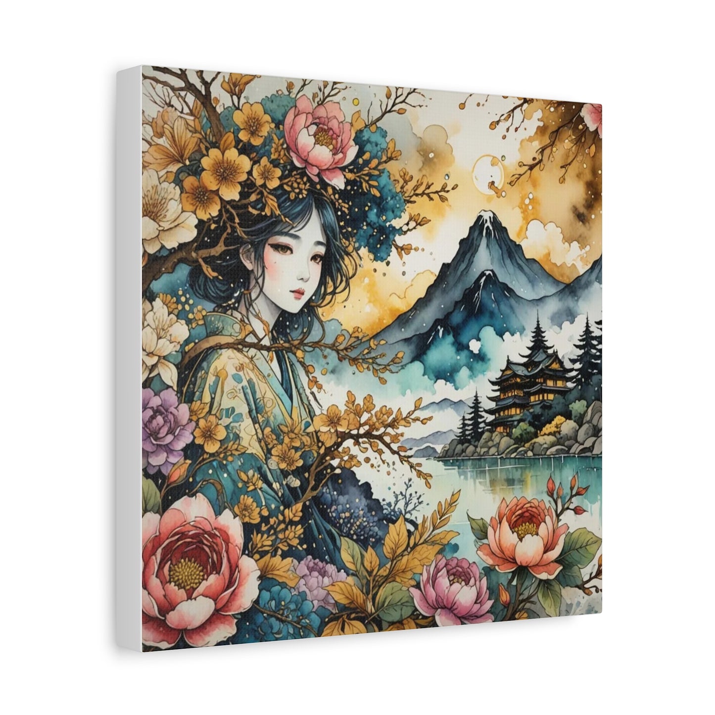 Lady in the Woods Asian Abstract Art