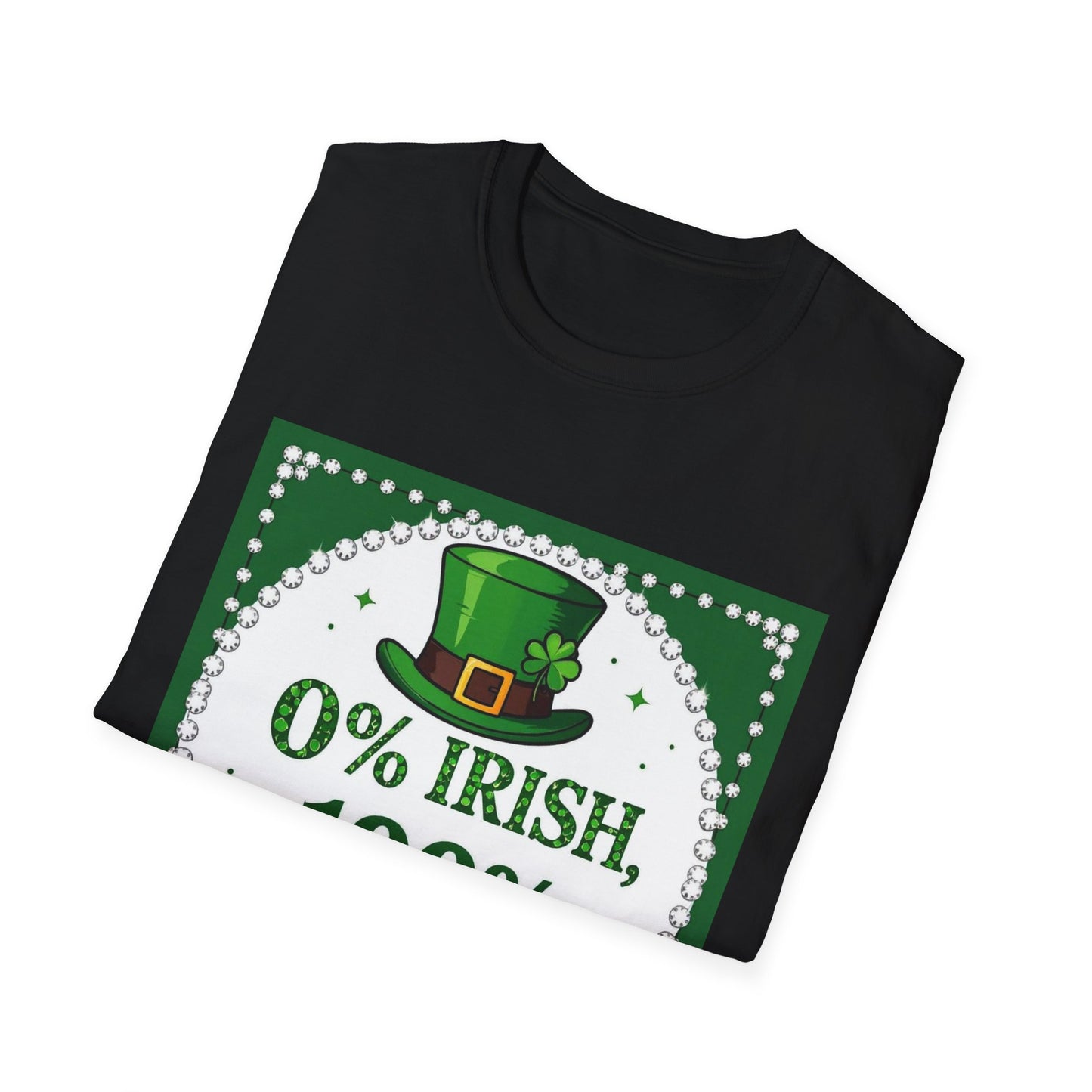0% Irish 100% Kissable... Saint Patty's Day Funny T-Shirt — St. Patrick's Day Humor Tee
