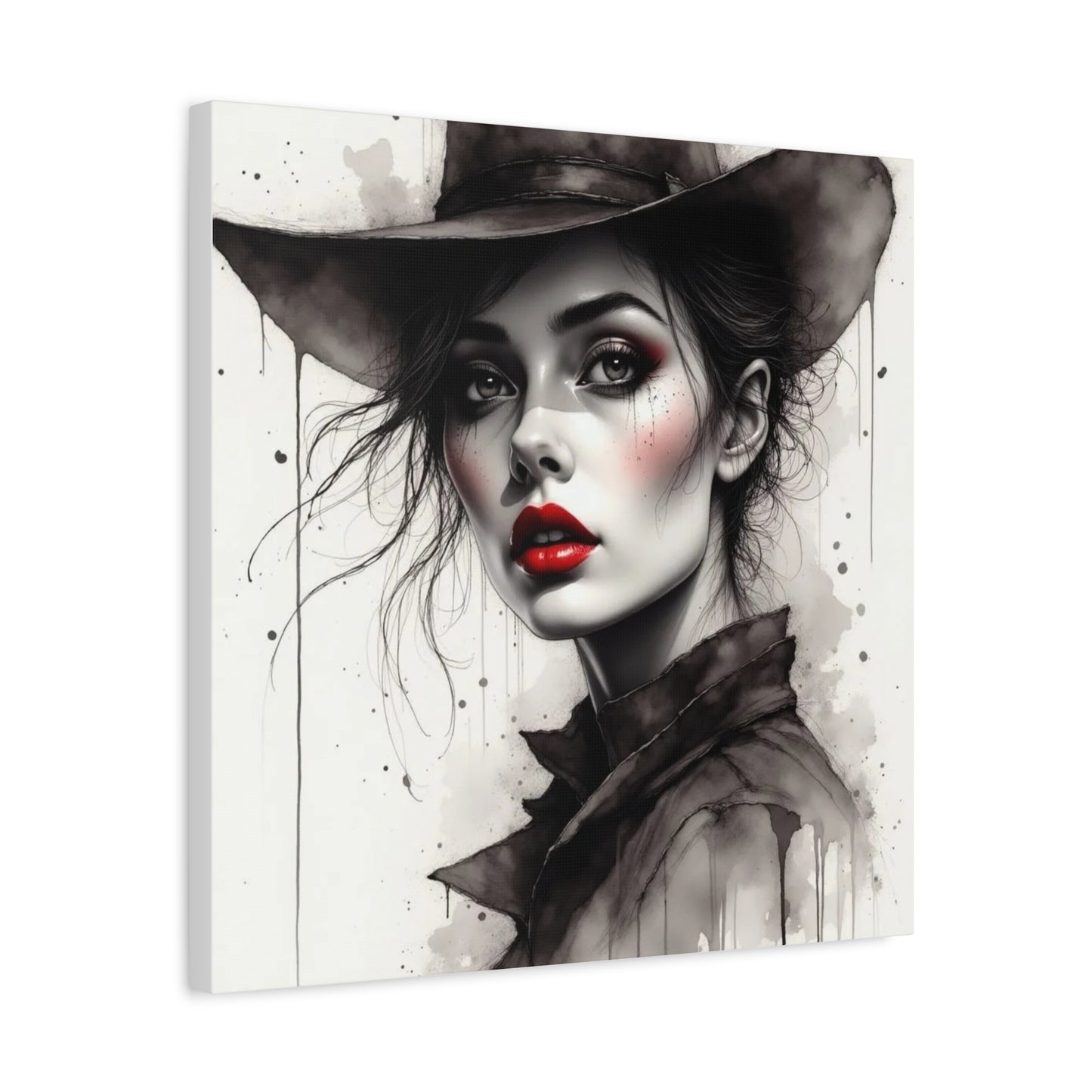 Beautiful Brunett in a Hat Abstract Art
