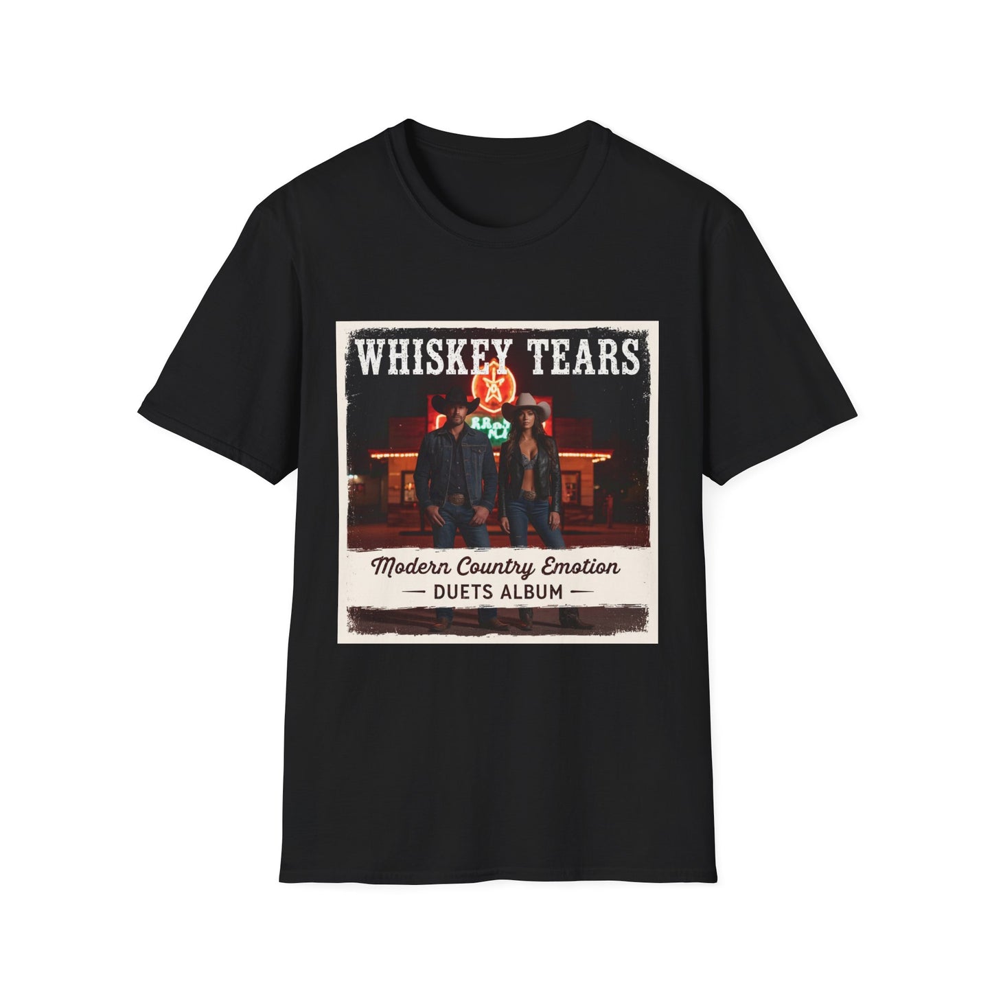 Whiskey Tears Modern Country Emotion Duet Album Cover Western Boho, Unisex T-Shirt,
