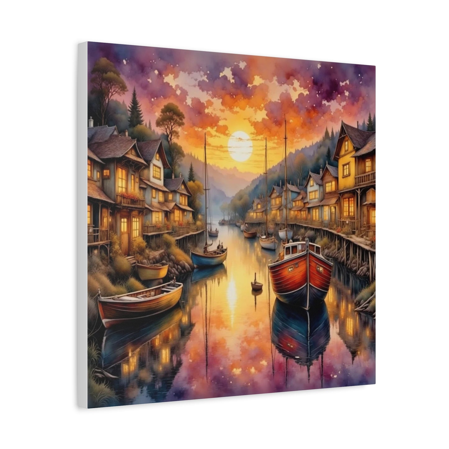 Twilight in the Harbor Abstract Art