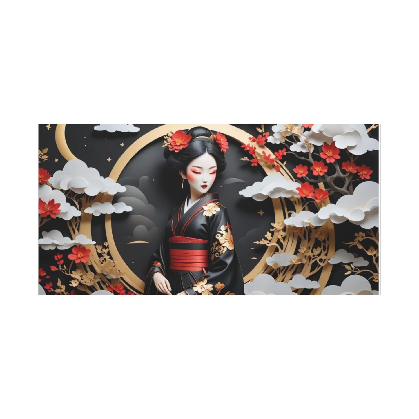 Geisha Asian Abstract Art