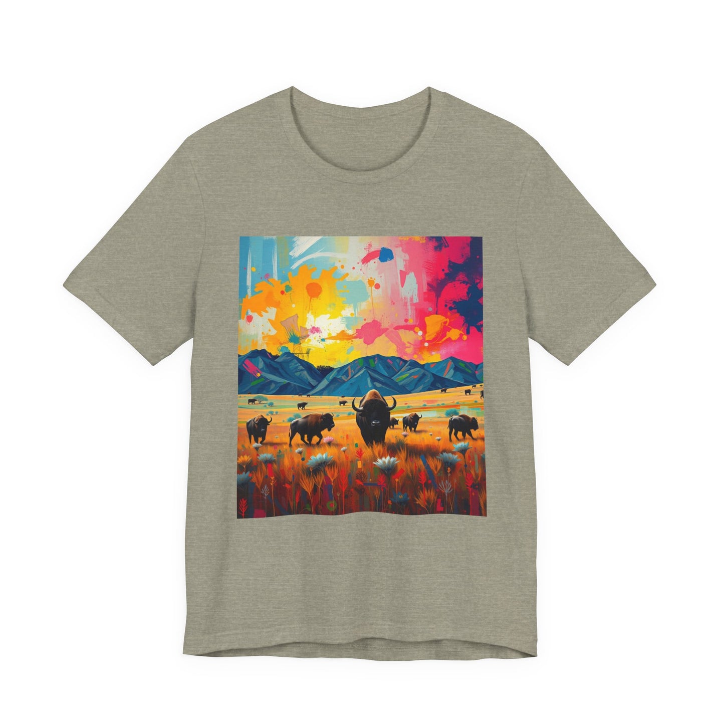 Southwest Abstract Buffalo Tee Shirt 1