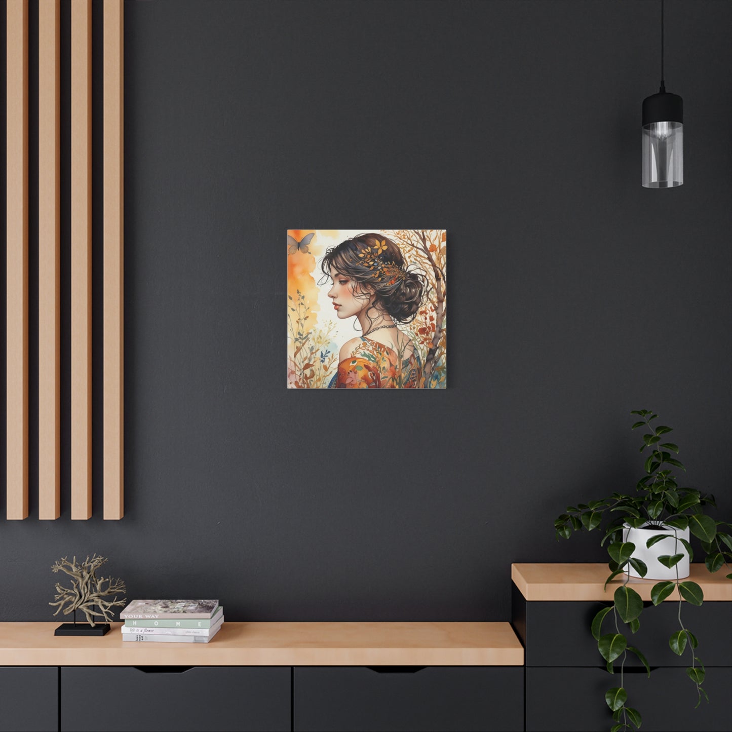 Girl with Leaves in Her Hair Abstract Art