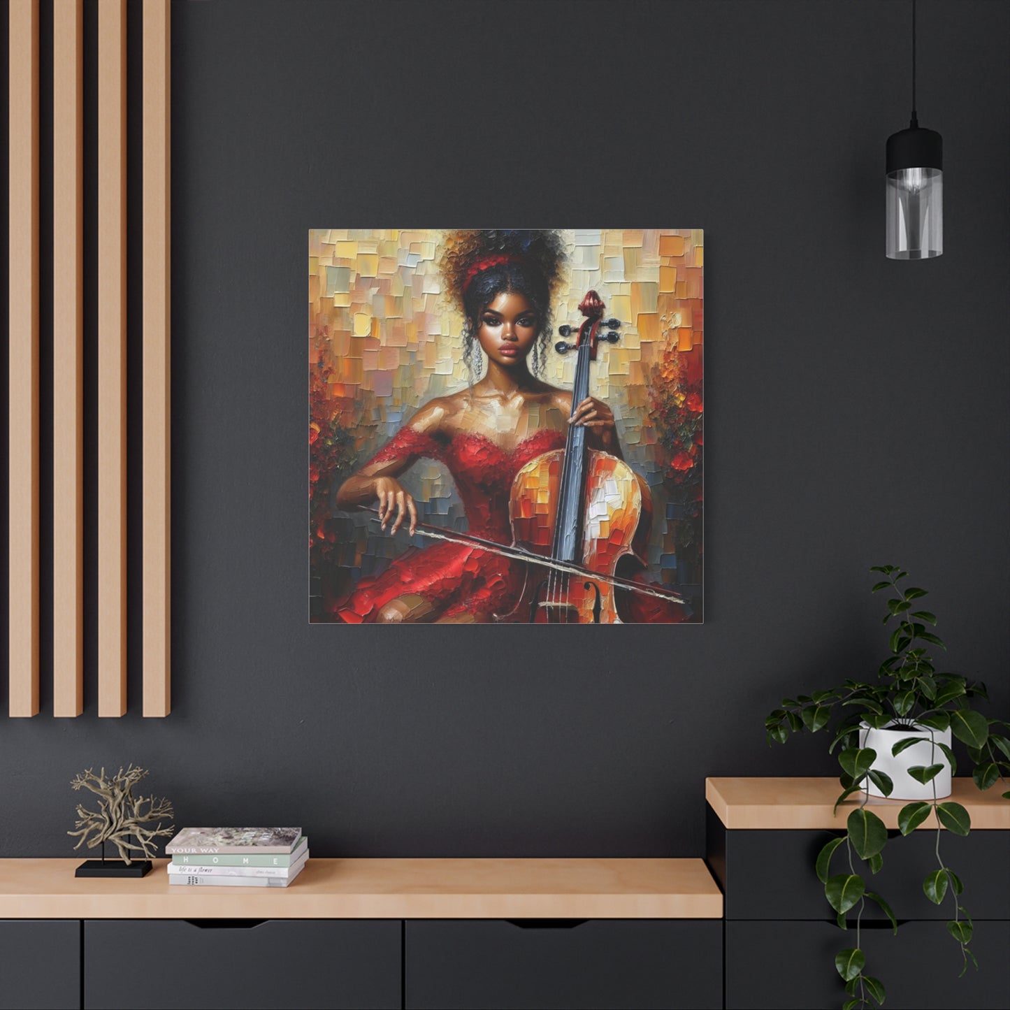 Beautiful Black Woman Musician Canvas Art