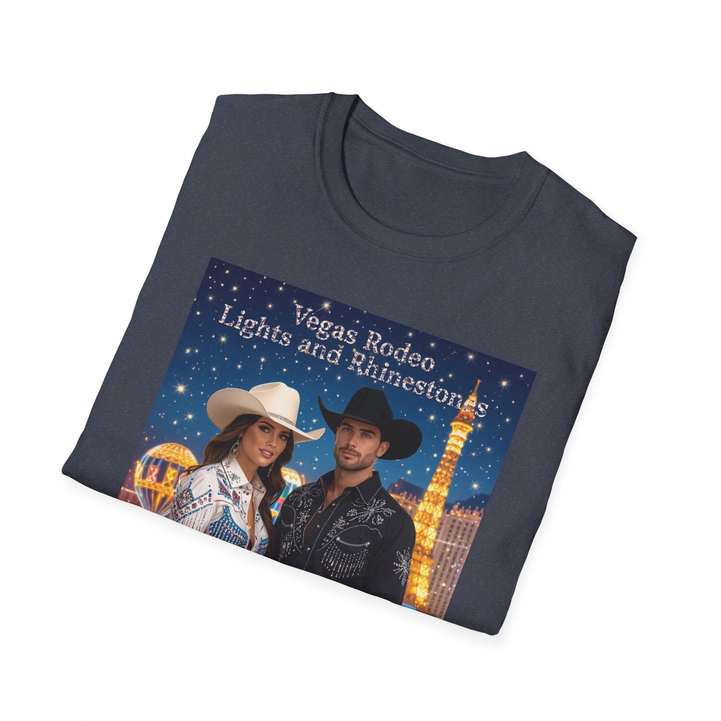 Vegas Rodeo Lights and Rhinestones Western Boho, Unisex T-Shirt,