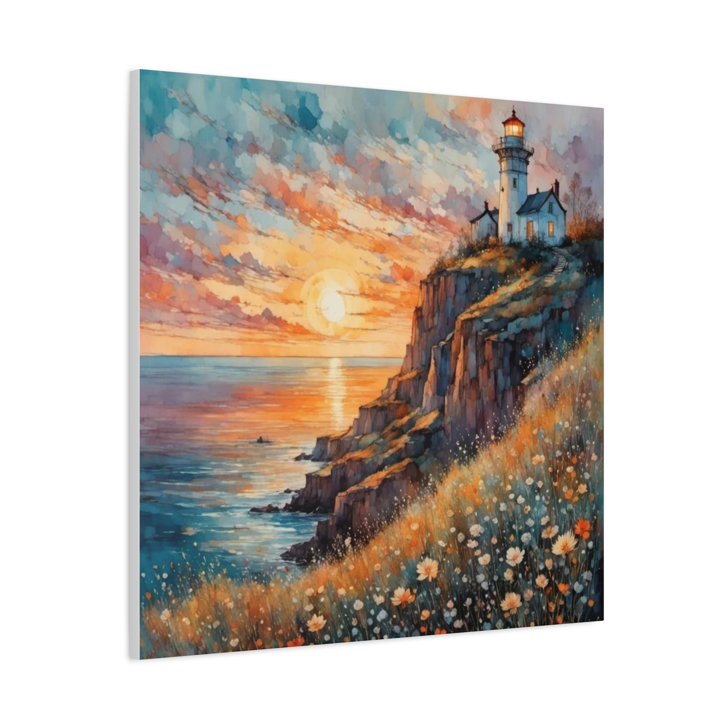 Lighthouse on the Cliff Abstract Art