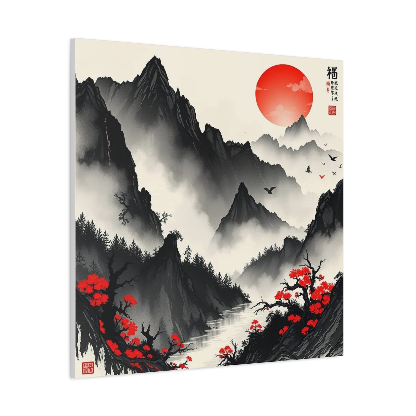 Fog on the Mountains Asian Abstract Art