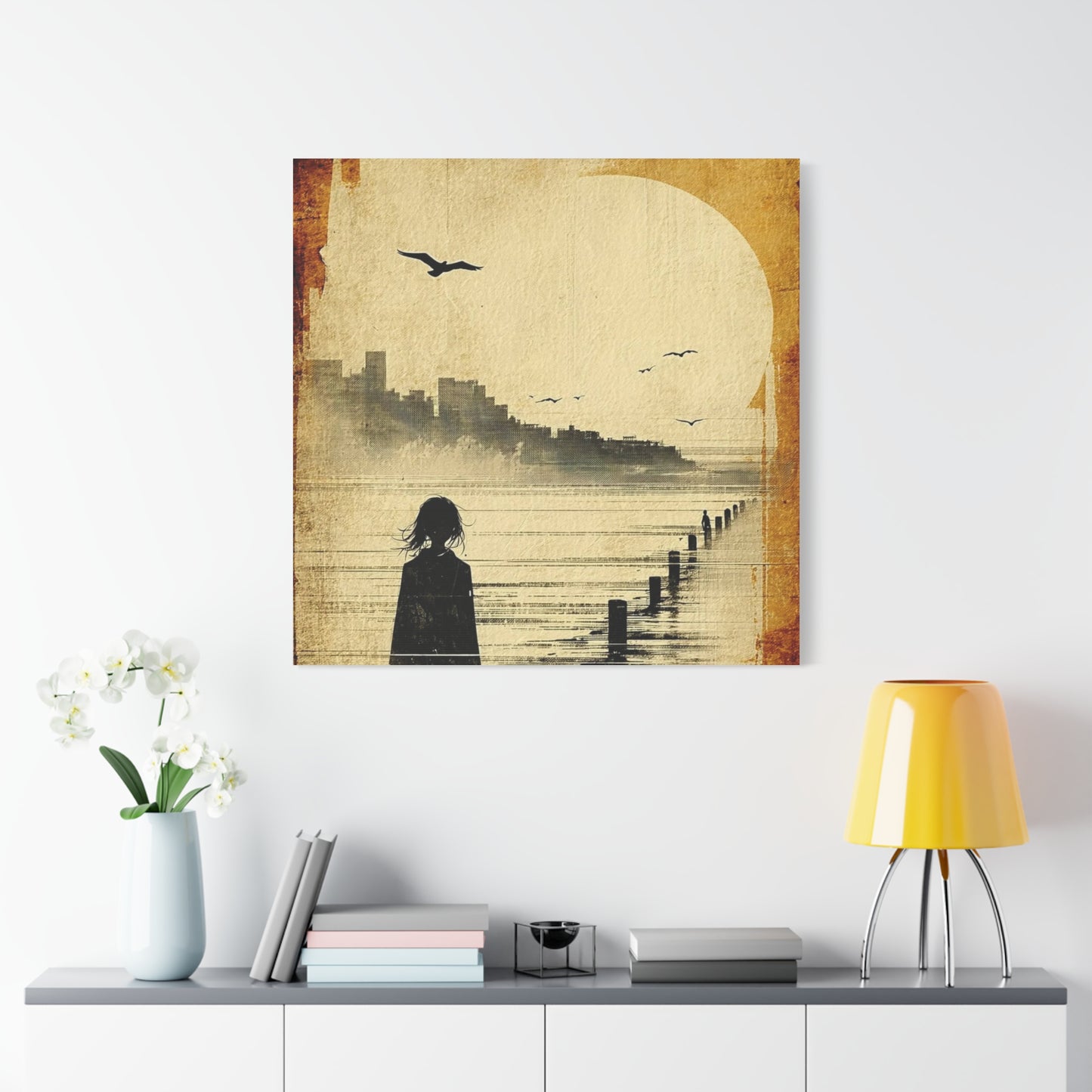 Yellow Water View Abstract Art