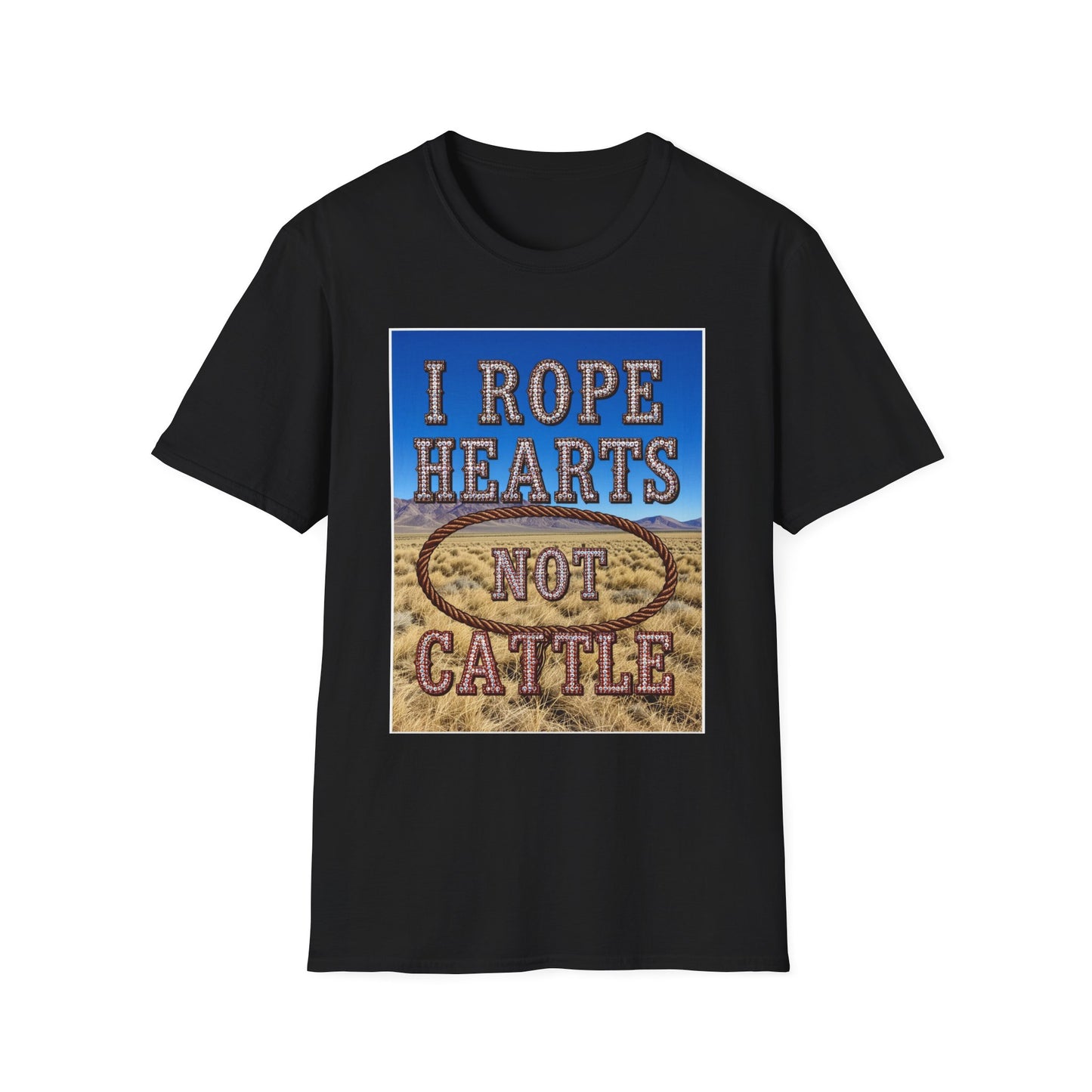 I Rope Hearts Not Cattle Western Boho, Unisex T-Shirt,