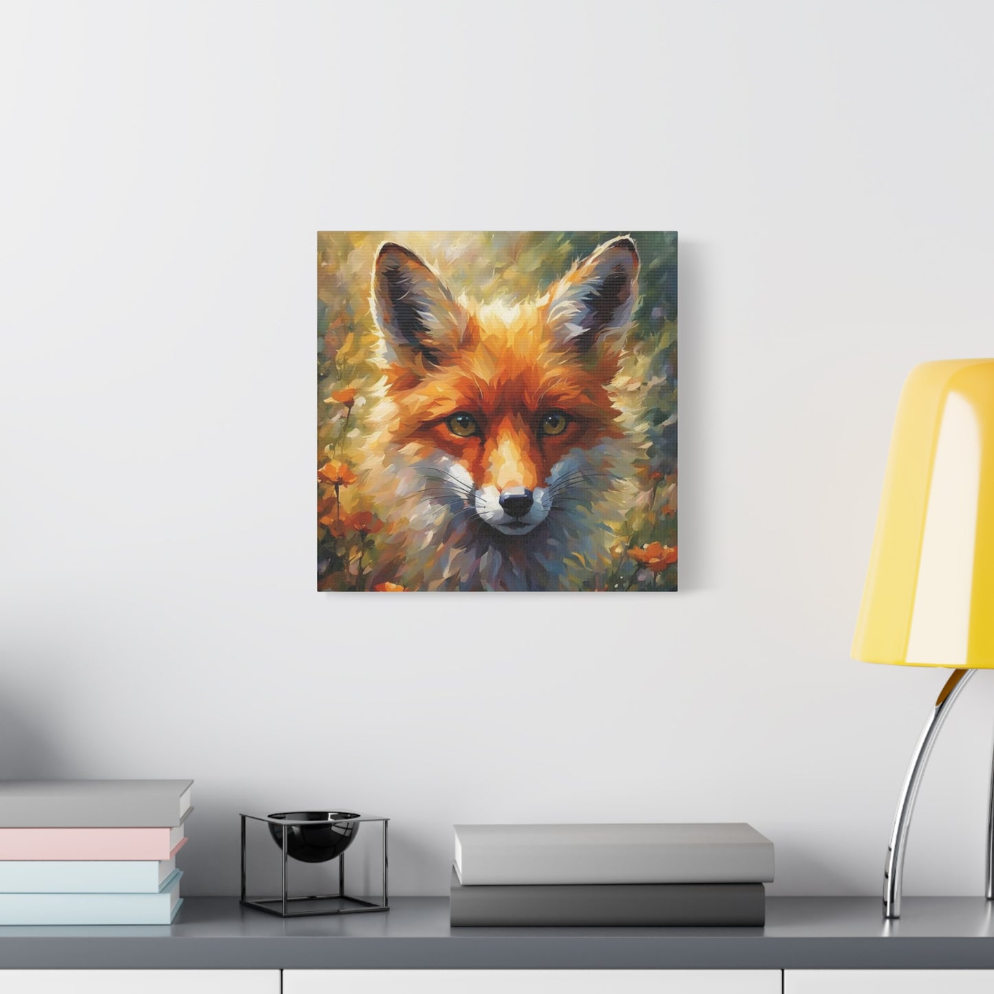 Fox in the Flowers Abstract Art