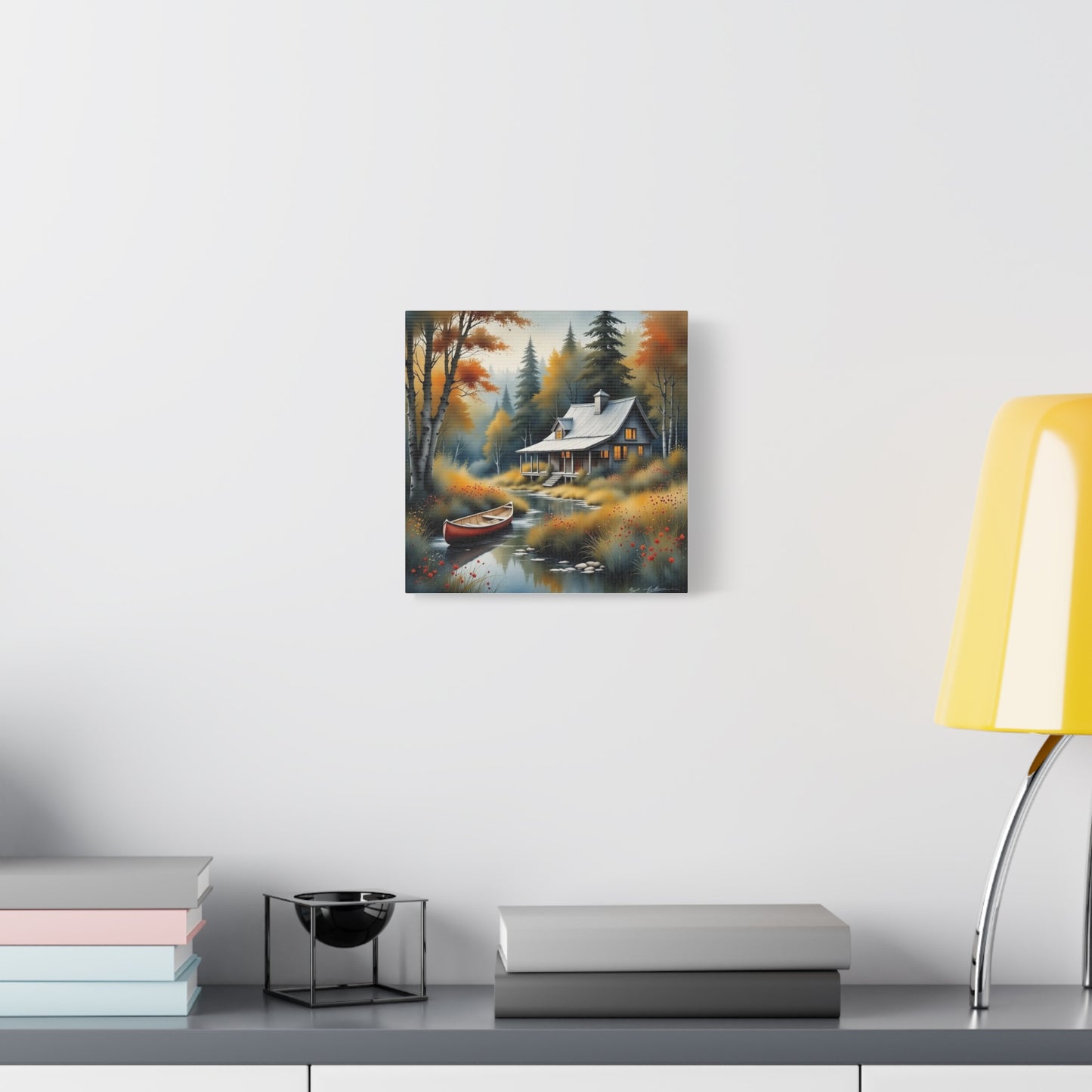Cabin on a Stream Abstract Art