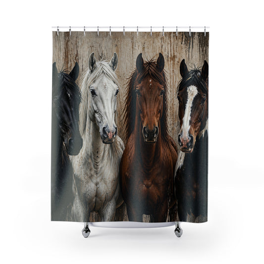 Wild Horse Herd Rustic Shower Curtain