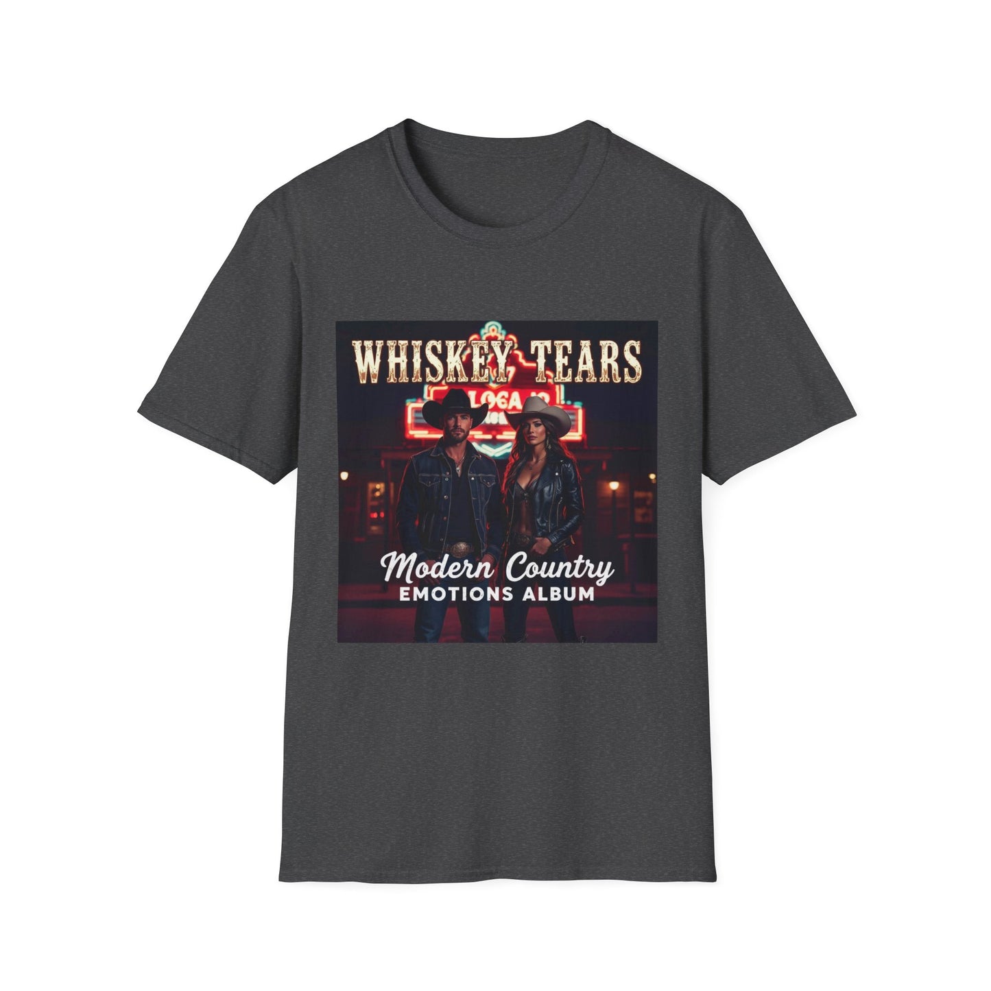 Whiskey Tears Modern Country Emotions Album Cover Western Boho, Unisex T-Shirt,