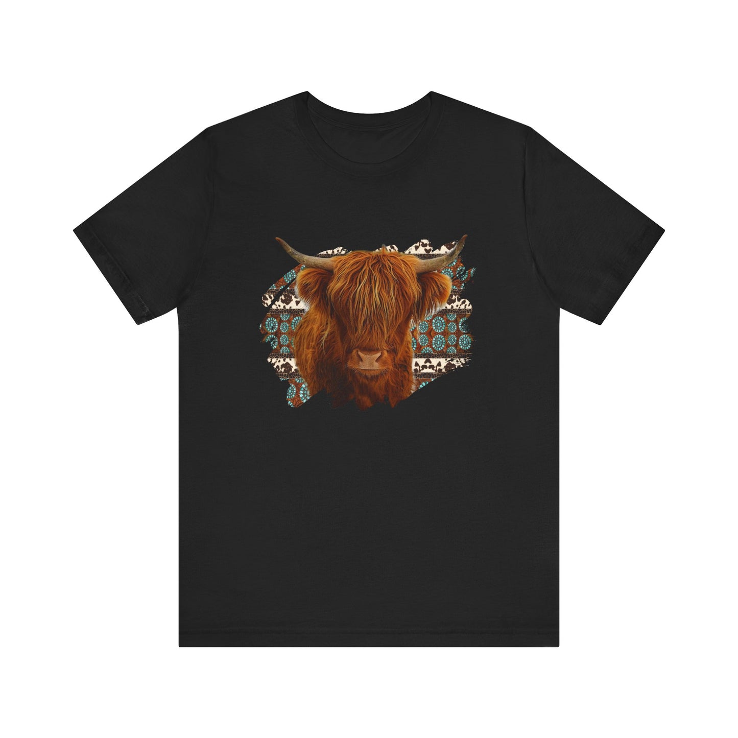 Furry Cow with Turquoise T-Shirt