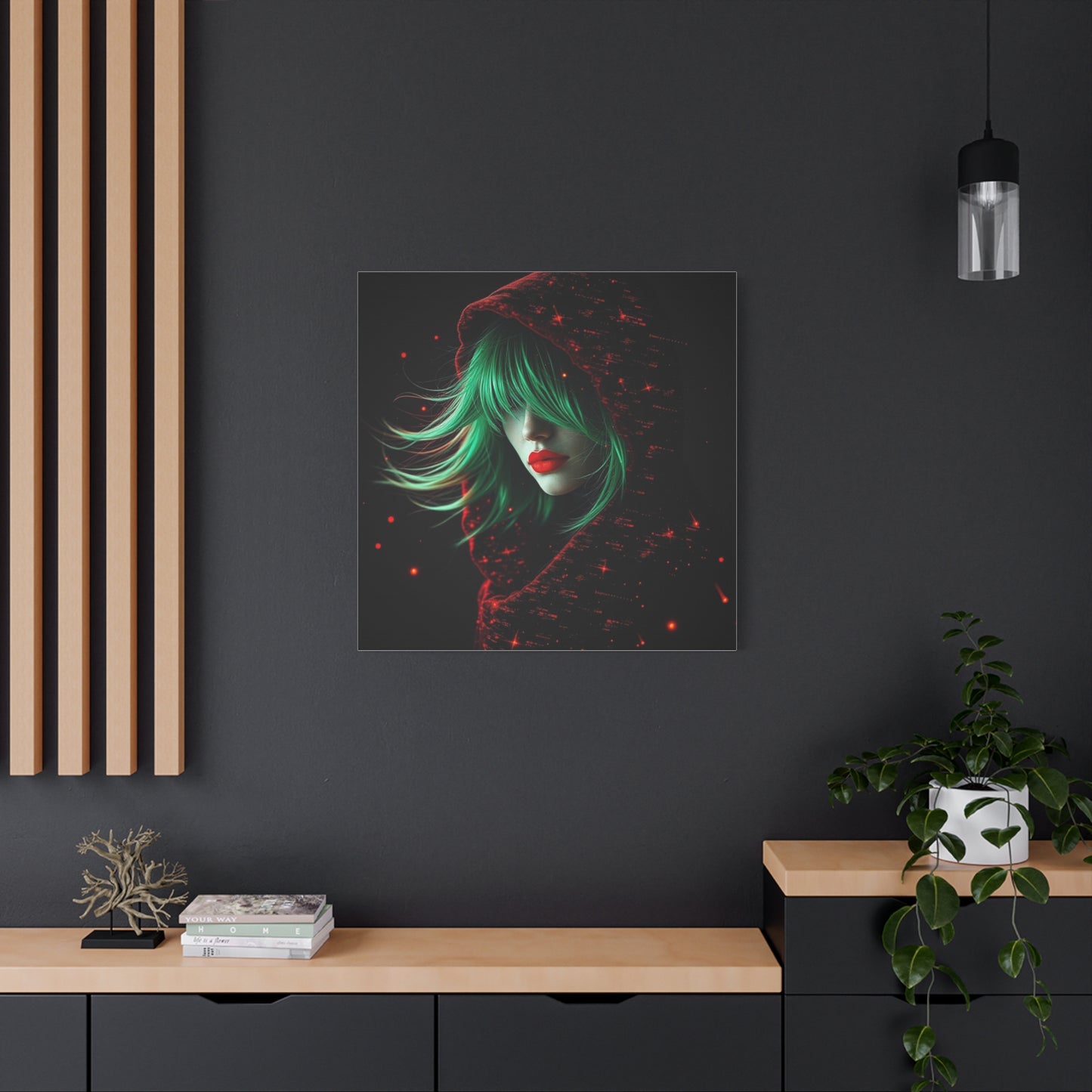 Green Haired Lady Abstract Art