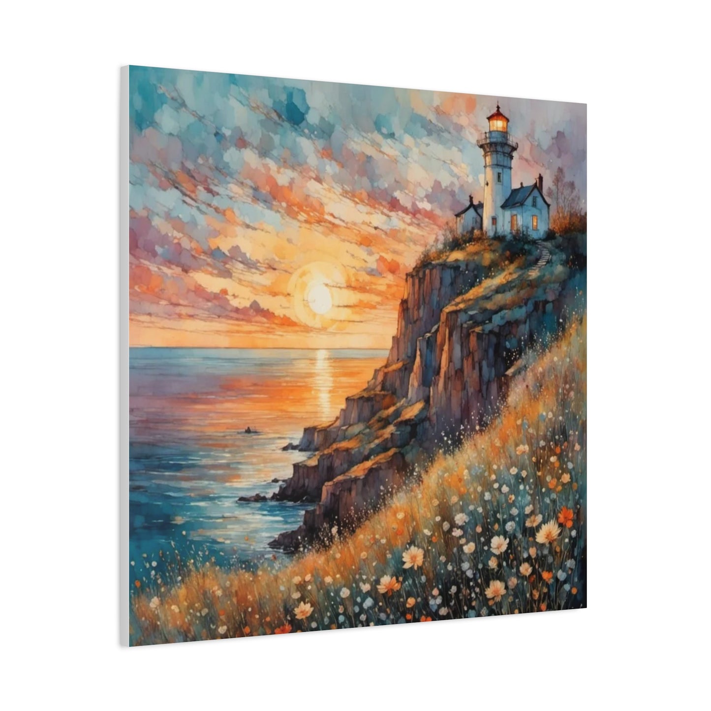 Lighthouse on the Cliff Abstract Art