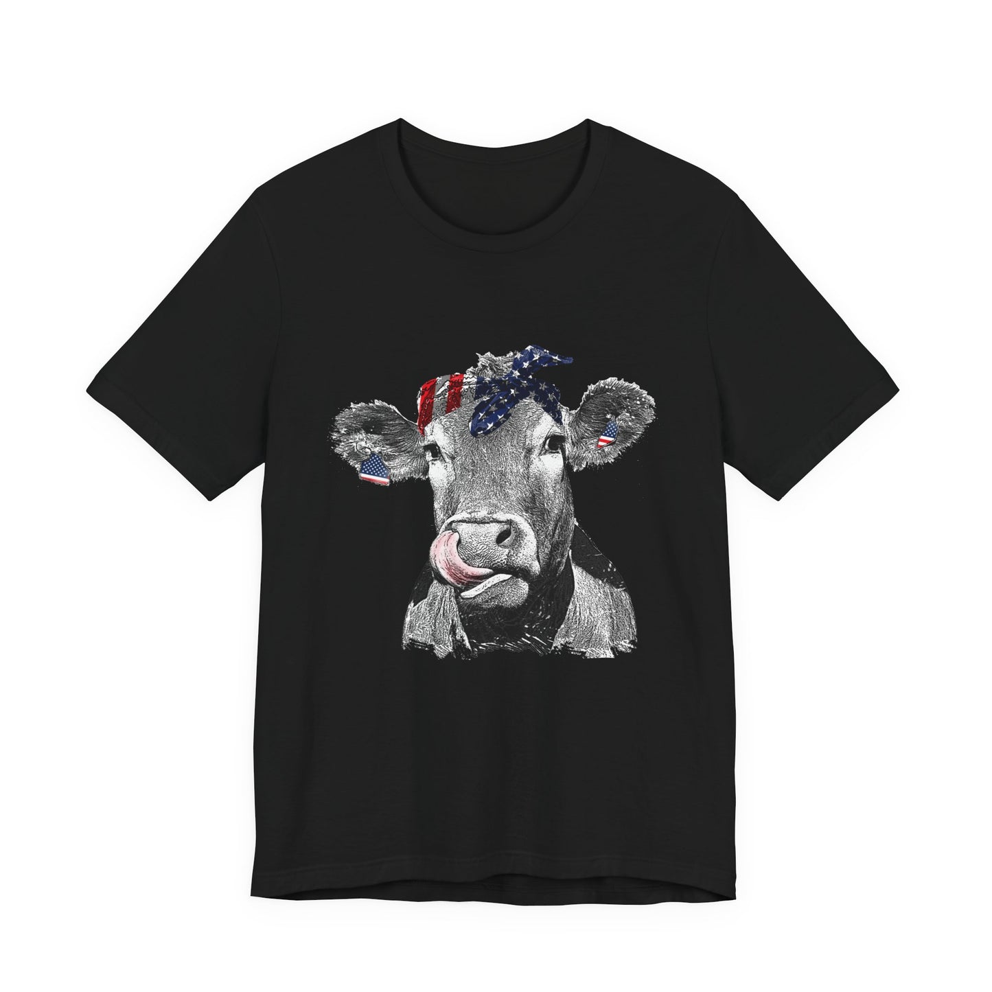 Cow with Flag Bandanna T-Shirt