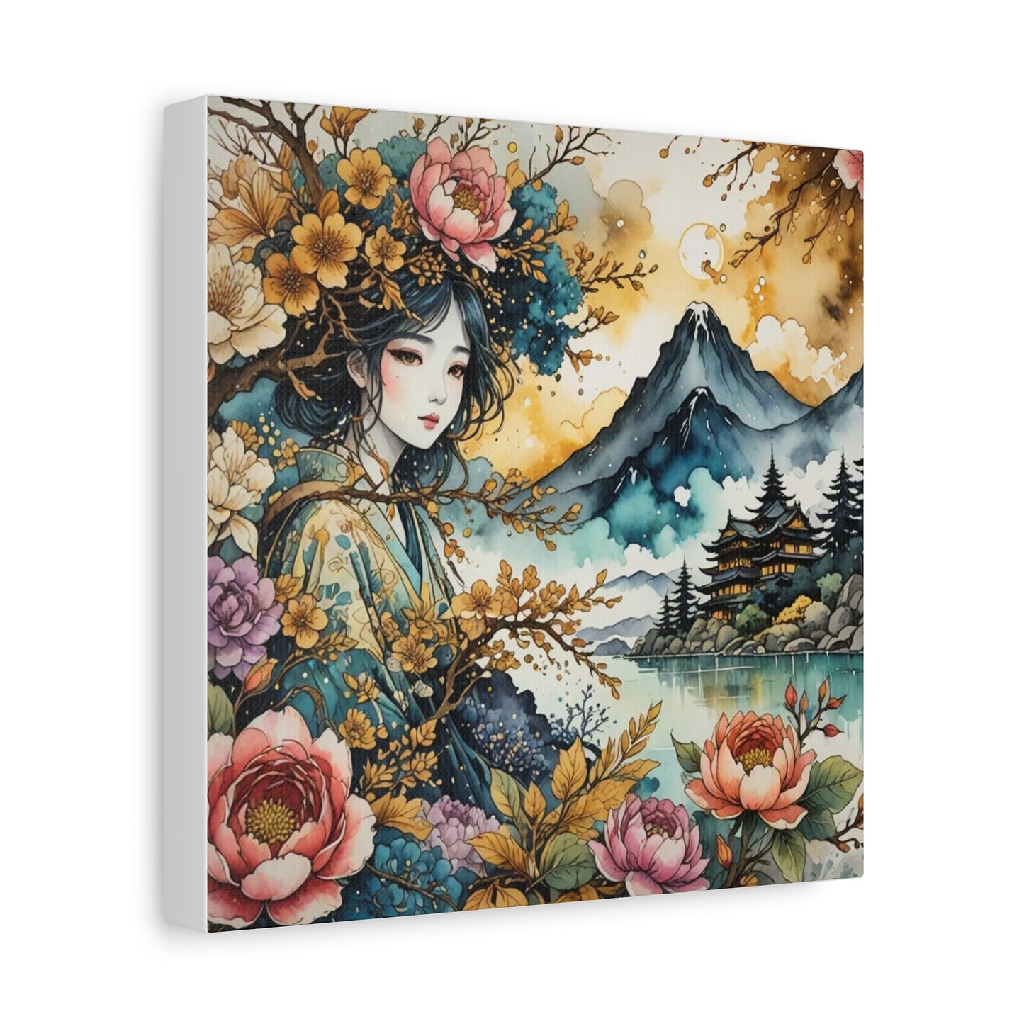 Lady in the Woods Asian Abstract Art