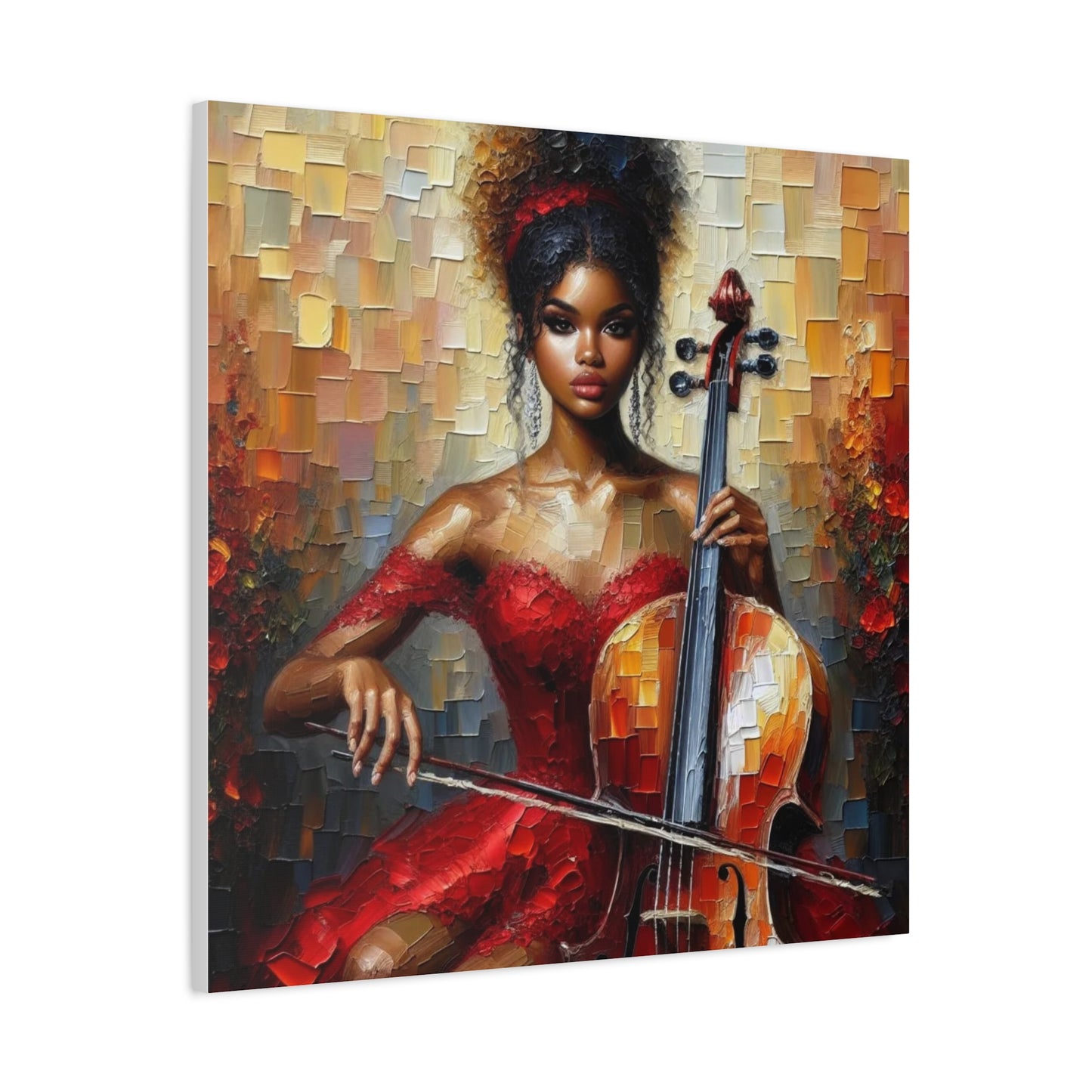 Beautiful Black Woman Musician Canvas Art