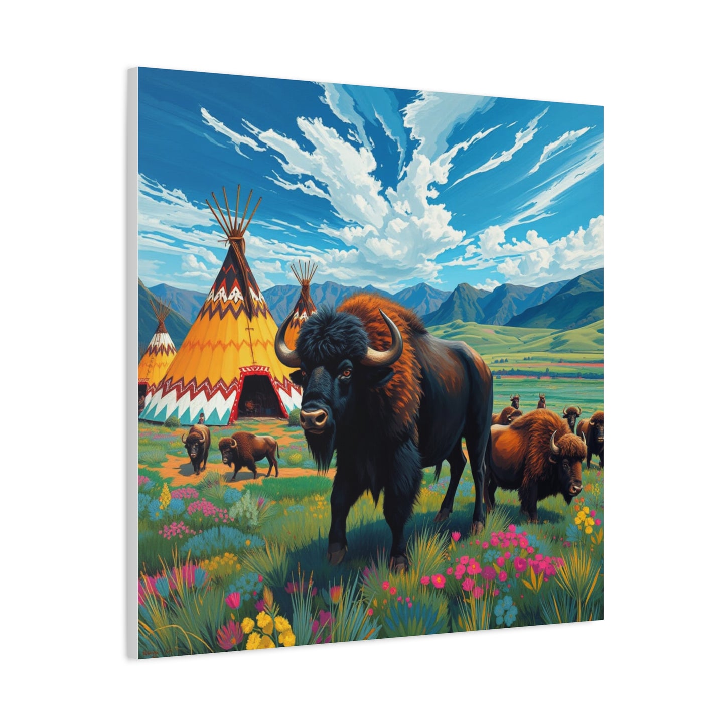Canvas Print -Vibrant Buffalo Wall Art