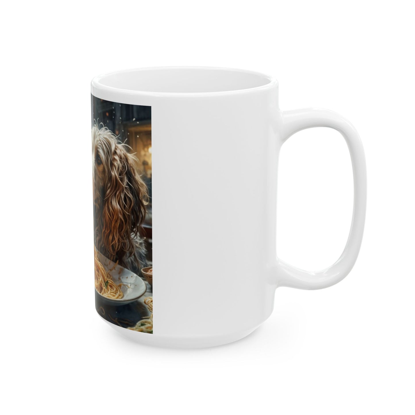 Dogs Eating Spaghetti Ceramic Mug (11oz, 15oz)